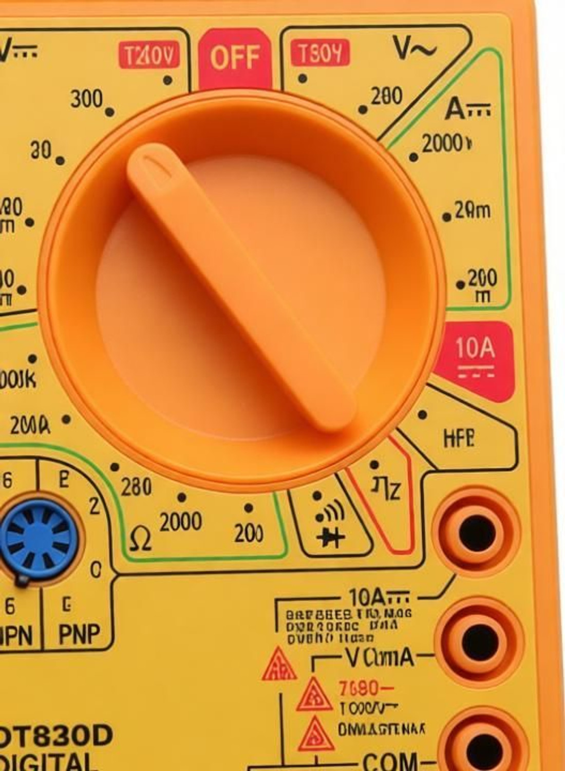 Image of SINKUL Digital Multimeter | Diode And Transistor Tester | AC /DC Volt Test | Test Probes | Voltmeter | Multitester |Volt /OHM Meter (VOM) Multi-Meter Yellow Digital Multimeter