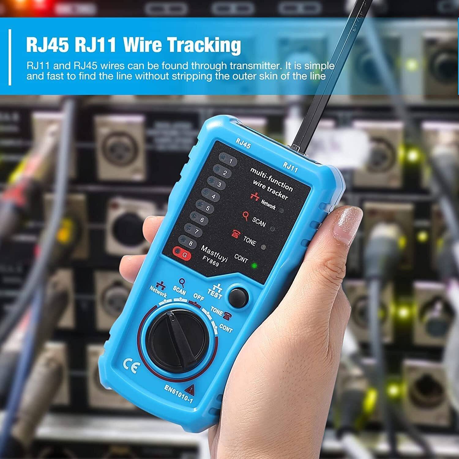 Wire Tester Professionale Per Cavi Di Rete E Telefono, Rilevatore Di Tracciato Con Regolazione Sensibilità E Allarme Alta Tensione