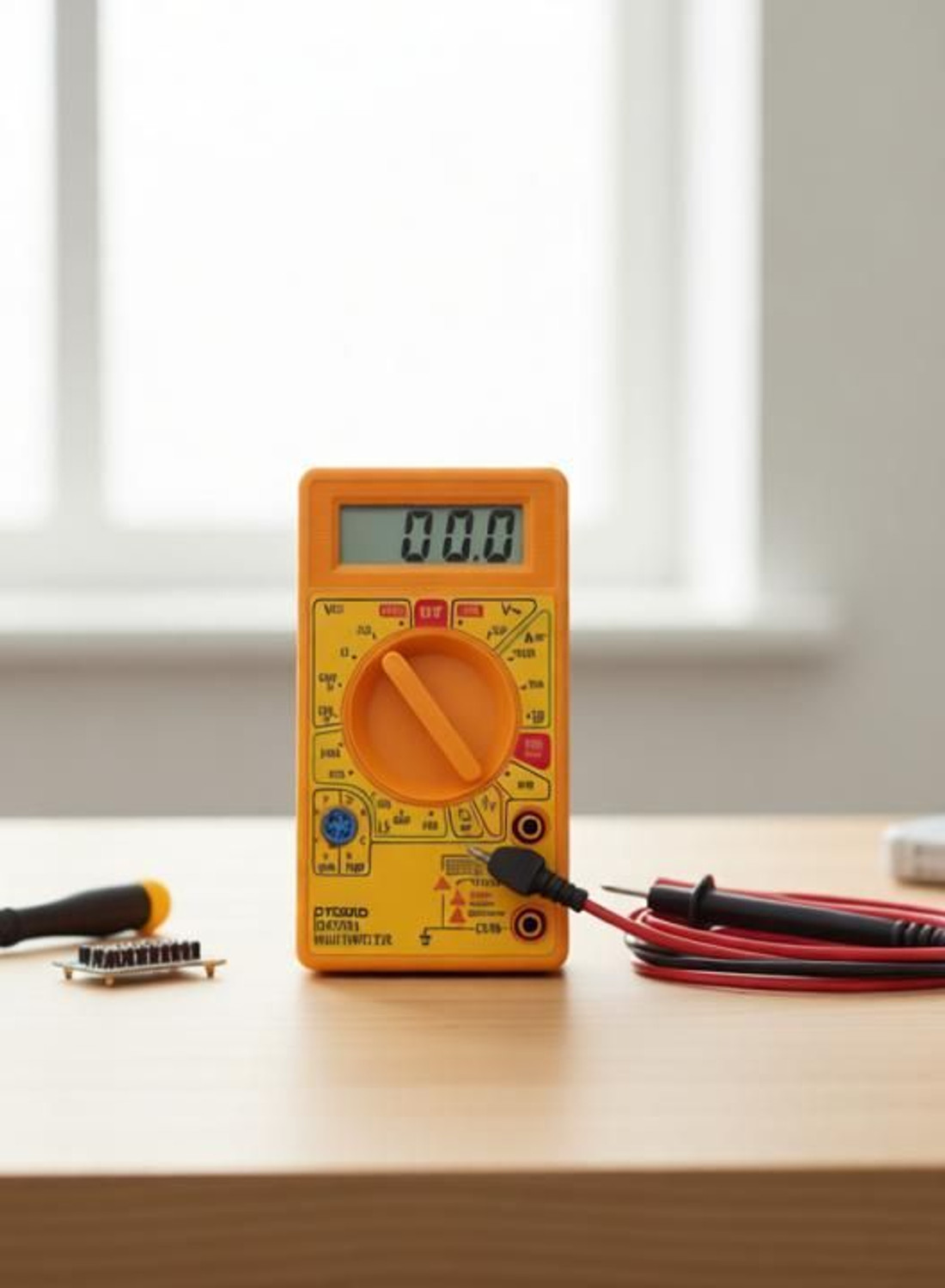 Image of SINKUL Digital Multimeter | Diode And Transistor Tester | AC /DC Volt Test | Test Probes | Voltmeter | Multitester |Volt /OHM Meter (VOM) Multi-Meter Yellow Digital Multimeter