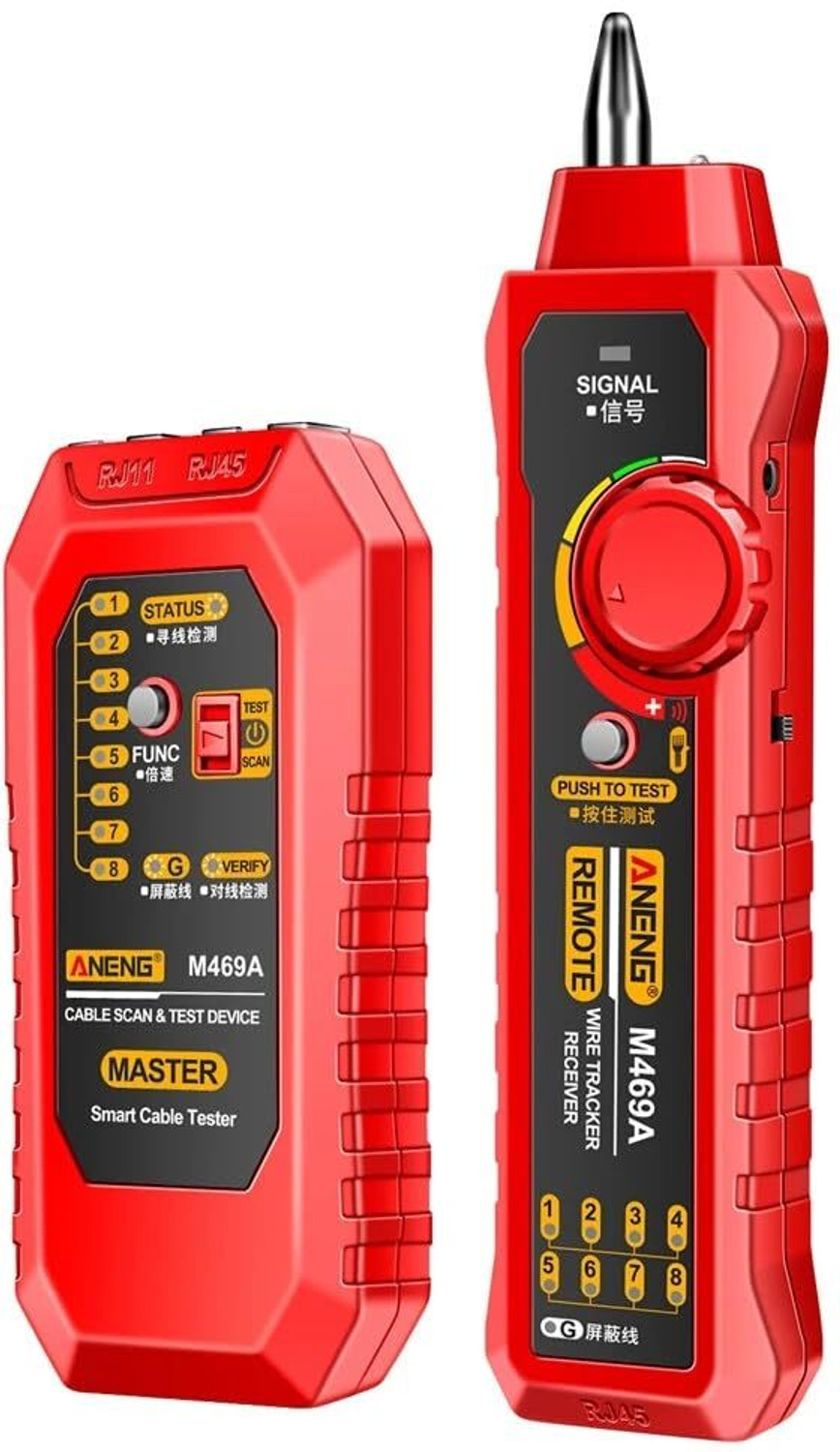Image of amiciTools Network Cable Tracker,Wire Break Point Tester with Flashlight Analog Multimeter