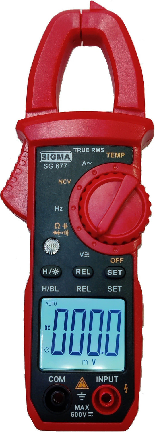 Image of SIGMA AC Clamp Meter SG 677 TRMS, Current Upto 400 A AC Digital Multimeter
