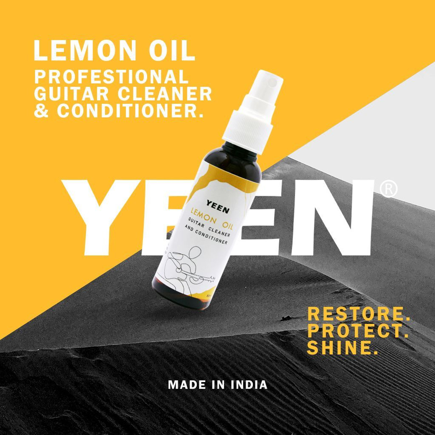 Image of YEEN Guitar Care Kit - Lemon Oil Cleaner & Guitar Body Polish (2 x 50ml) Music Instrument Polish