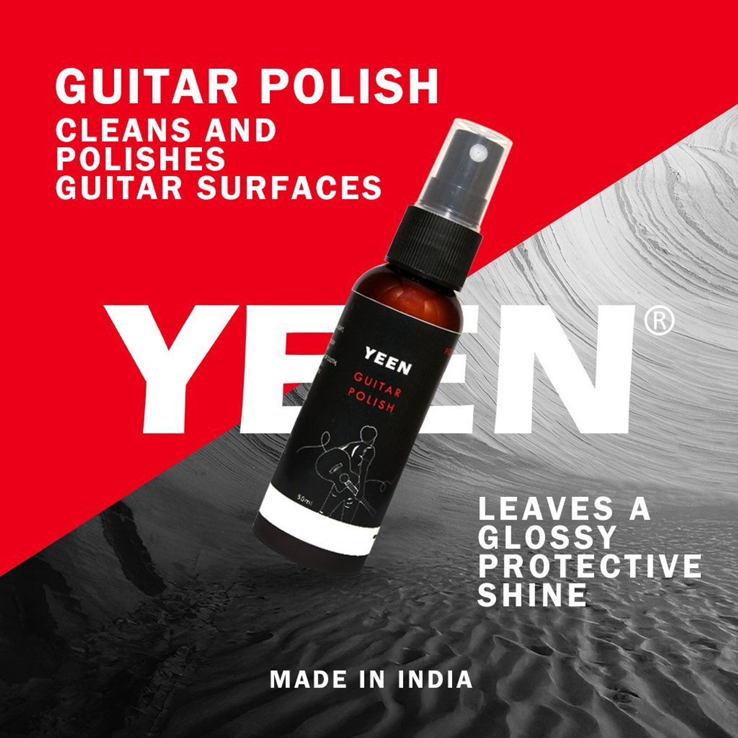 Image of YEEN Guitar Care Kit - Lemon Oil Cleaner & Guitar Body Polish (2 x 50ml) Music Instrument Polish