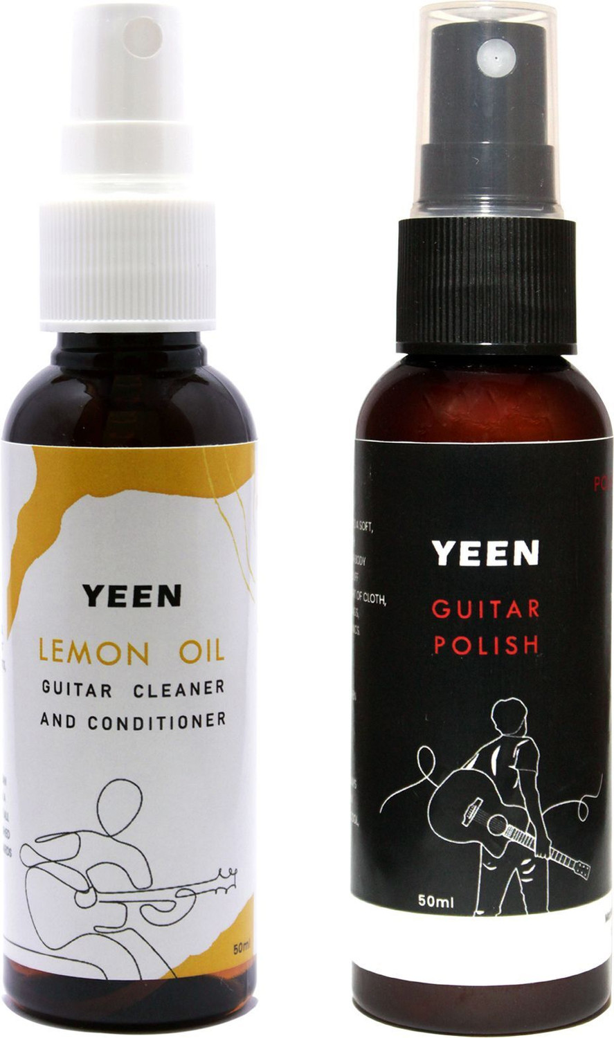Image of YEEN Guitar Care Kit - Lemon Oil Cleaner & Guitar Body Polish (2 x 50ml) Music Instrument Polish