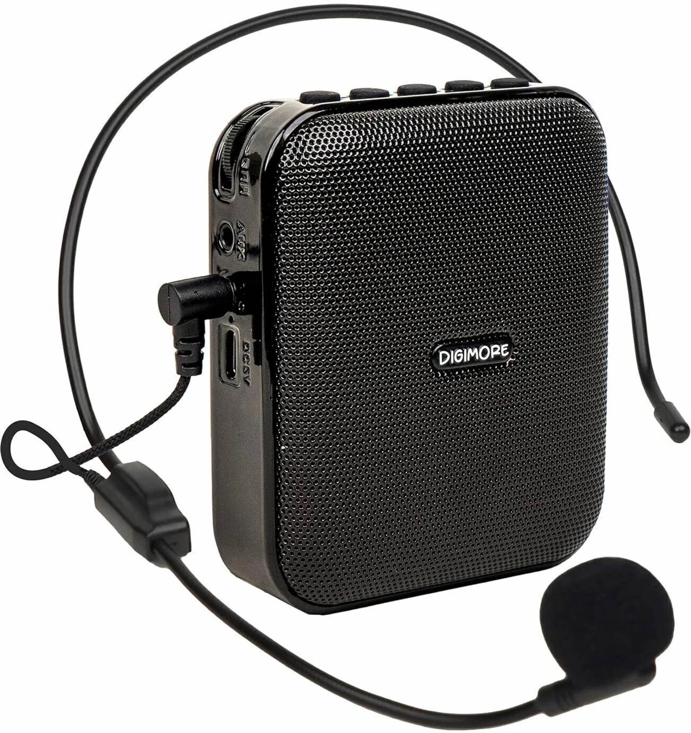 Digimore D-1210 10W Portable Voice Amp |Wired Head Mic| 10Hrs Battery for Teachers(Black) Speaker Cabinets