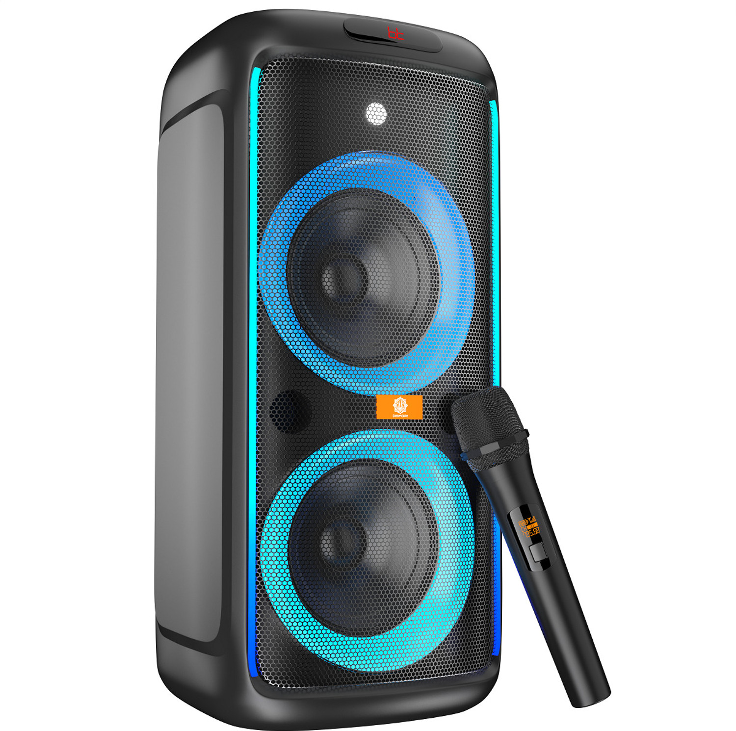 Image of Digimore D-1362 PartyBox 120W Portable Speaker w BT |Heavy Bass| Wireless Mic| RGB Lights Speaker Cabinets