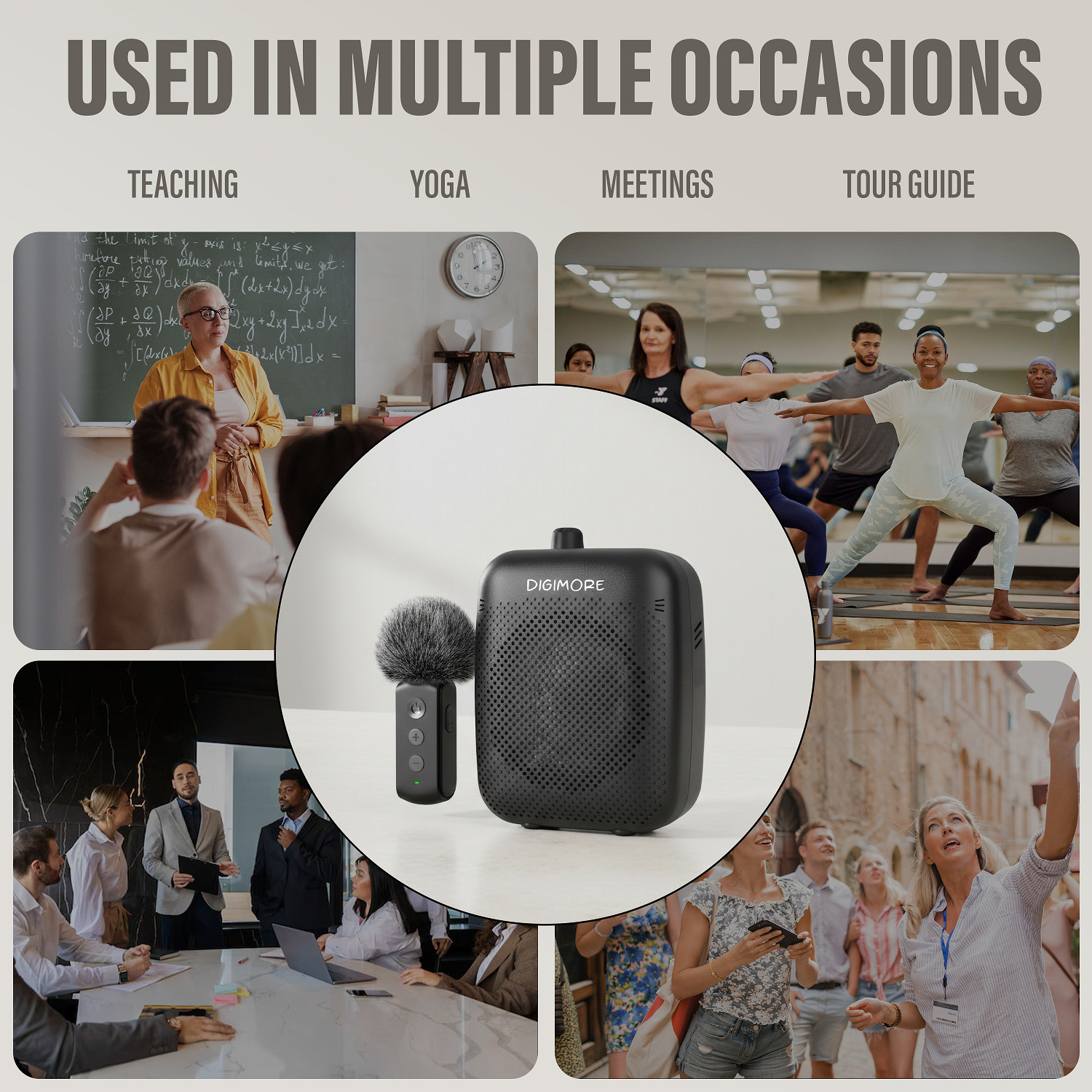 Image of Digimore D-1200WL COL Wireless Voice Amplifier with Collar mic | Bluetooth | 10W Speaker Speaker Cabinets