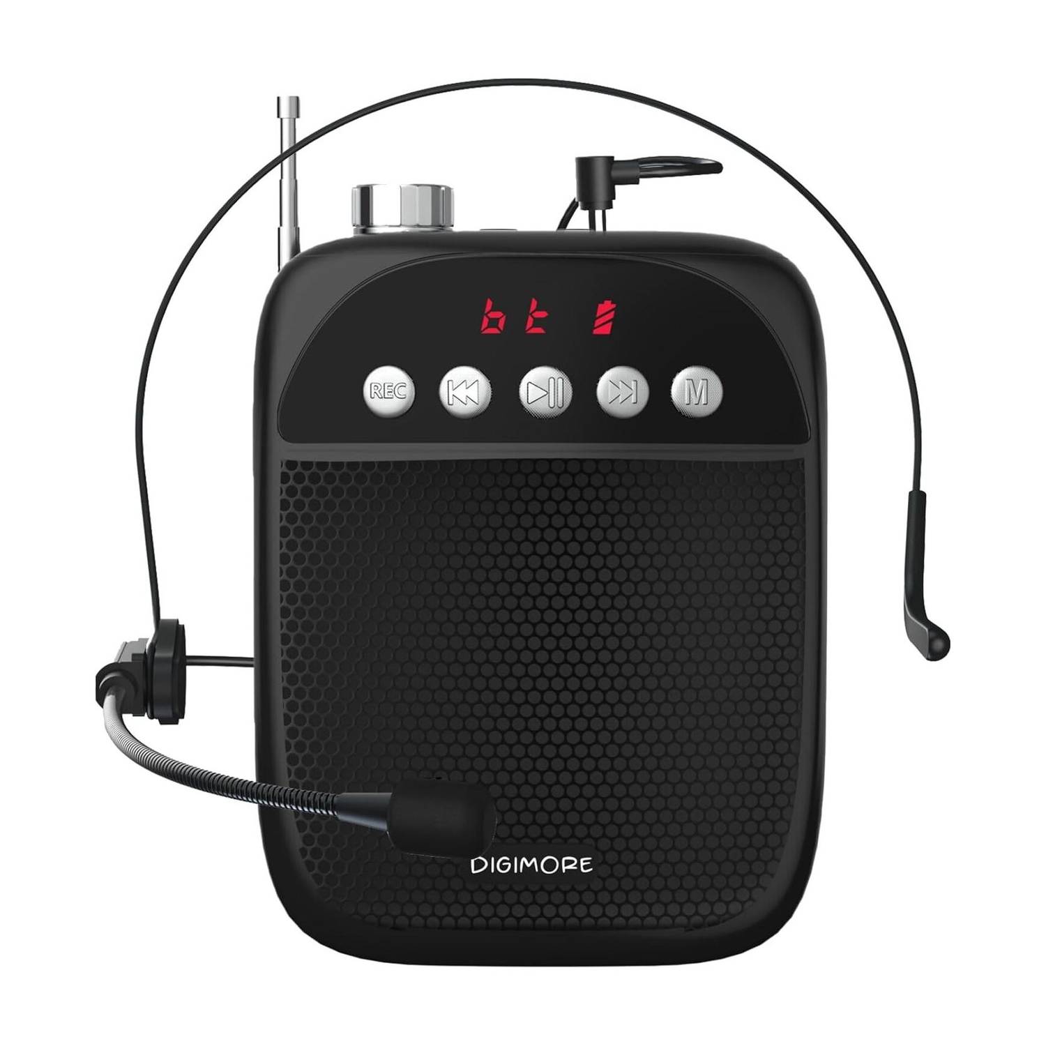 Digimore D-1220 10W Portable Voice Amplifier| Wired Head Mic| 10Hrs Battery for Teachers Speaker Cabinets