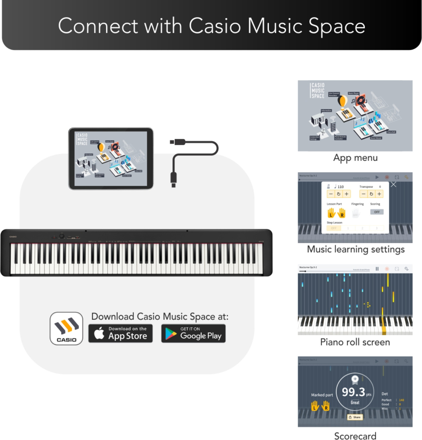 Image of CASIO CDP-S110 CDP-S110BK Digital Digital Piano