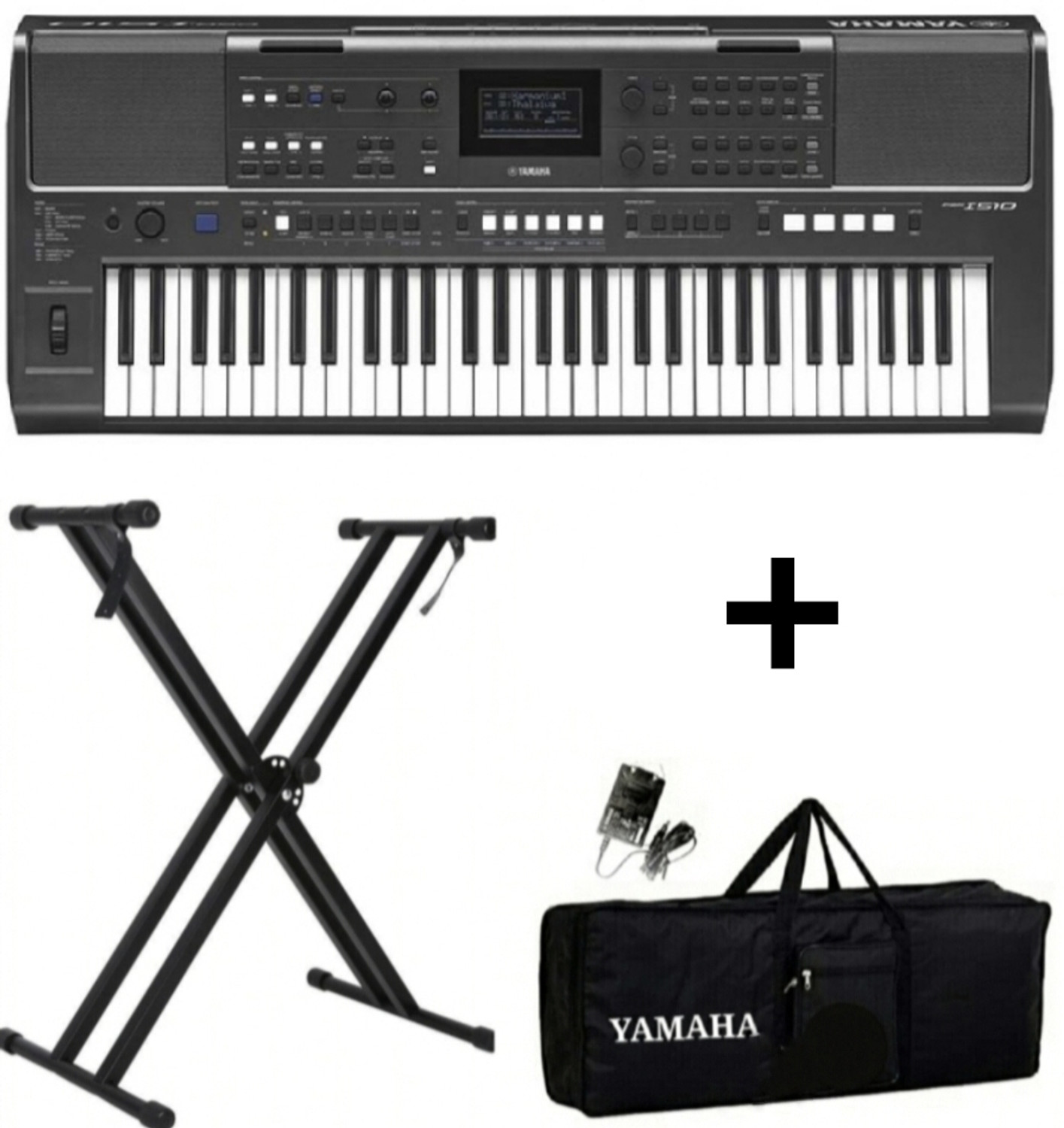 Image of YAMAHA PSR - I510 PSR - I510 + CARRY CASE + DOUBLE PIPE STAND Digital Portable Keyboard