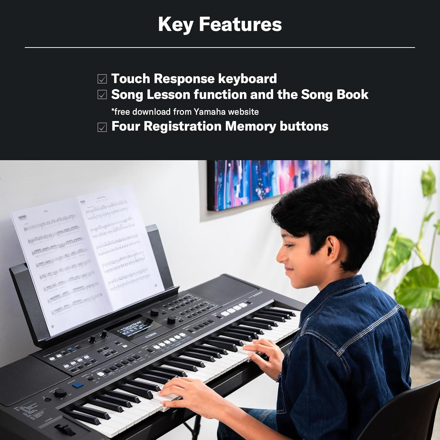 Image of YAMAHA PSR + CARRY CASE + DOUBLE PIPE STAND+DUST COVER I510 Digital Portable Keyboard