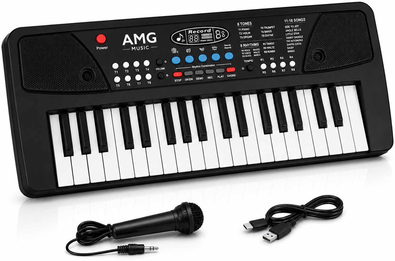 Image of Urban Infotech 37 Keys Electronic Keyboard for Kids with Microphone, USB Type-C Power 8 Tones, 8 Rhythms, 11 Demo Songs, Piano Toy Musical Keyboard for Boys & Girls Digital Digital Piano (37 Keys)