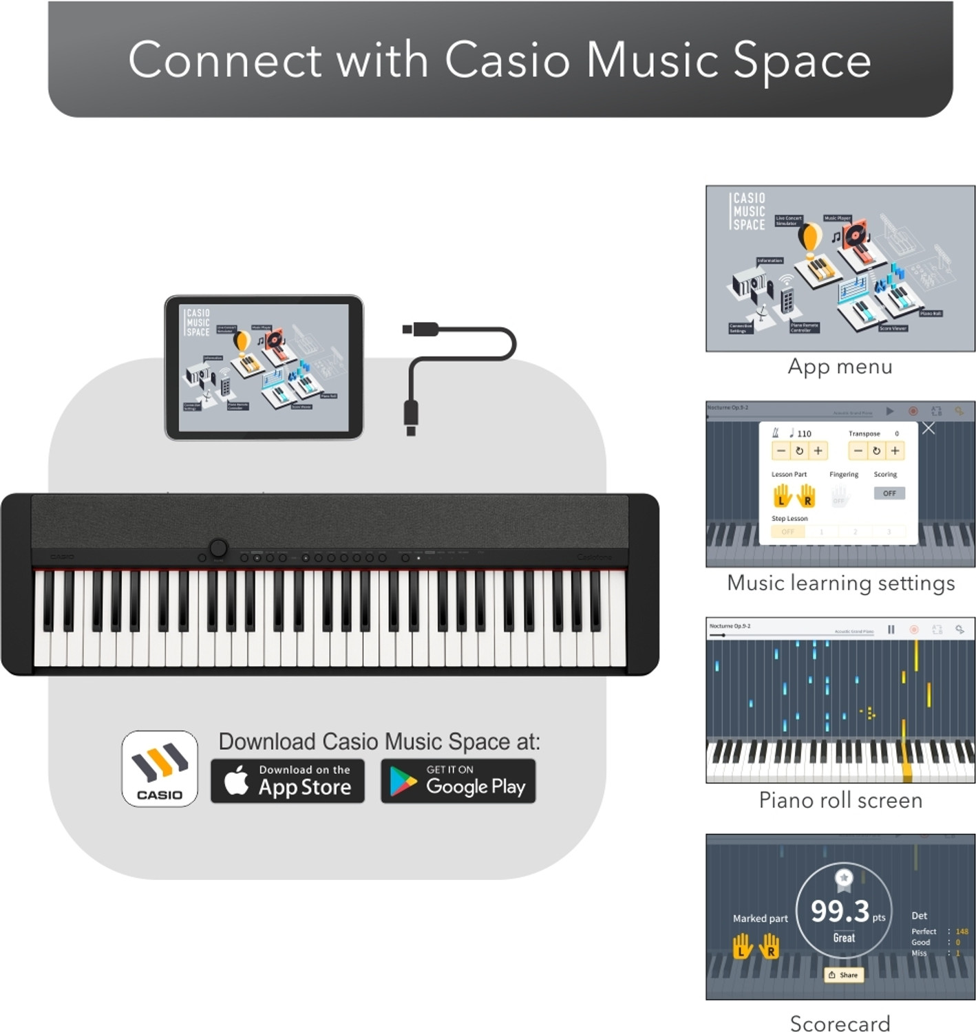 Image of Casio Casiotone CT-S1 61-key Touch Sensitive Portable Keyboard - BLACK