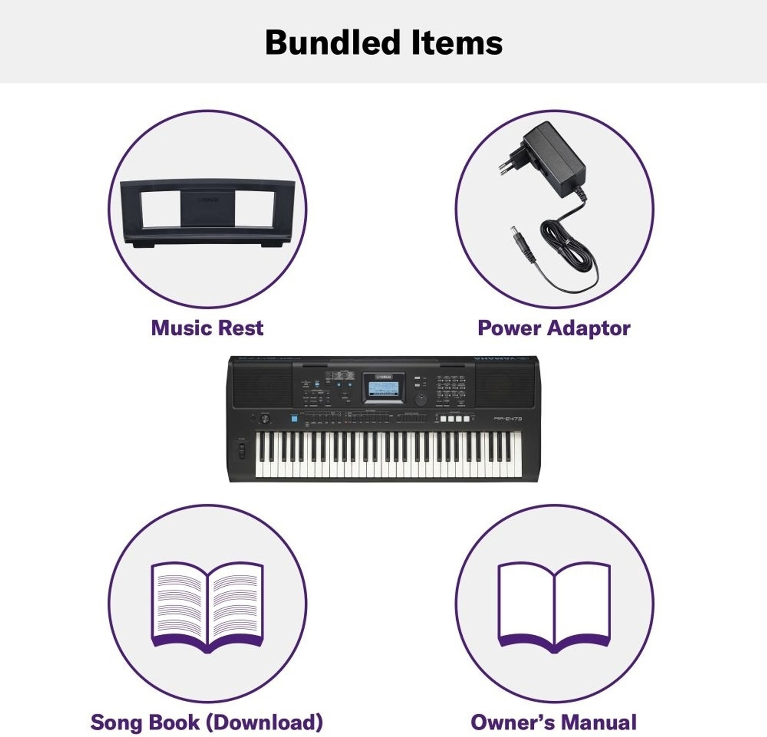 Image of YAMAHA 473 YAMAHA Keyboard PSR-E473 Digital Portable Keyboard (61 Keys)