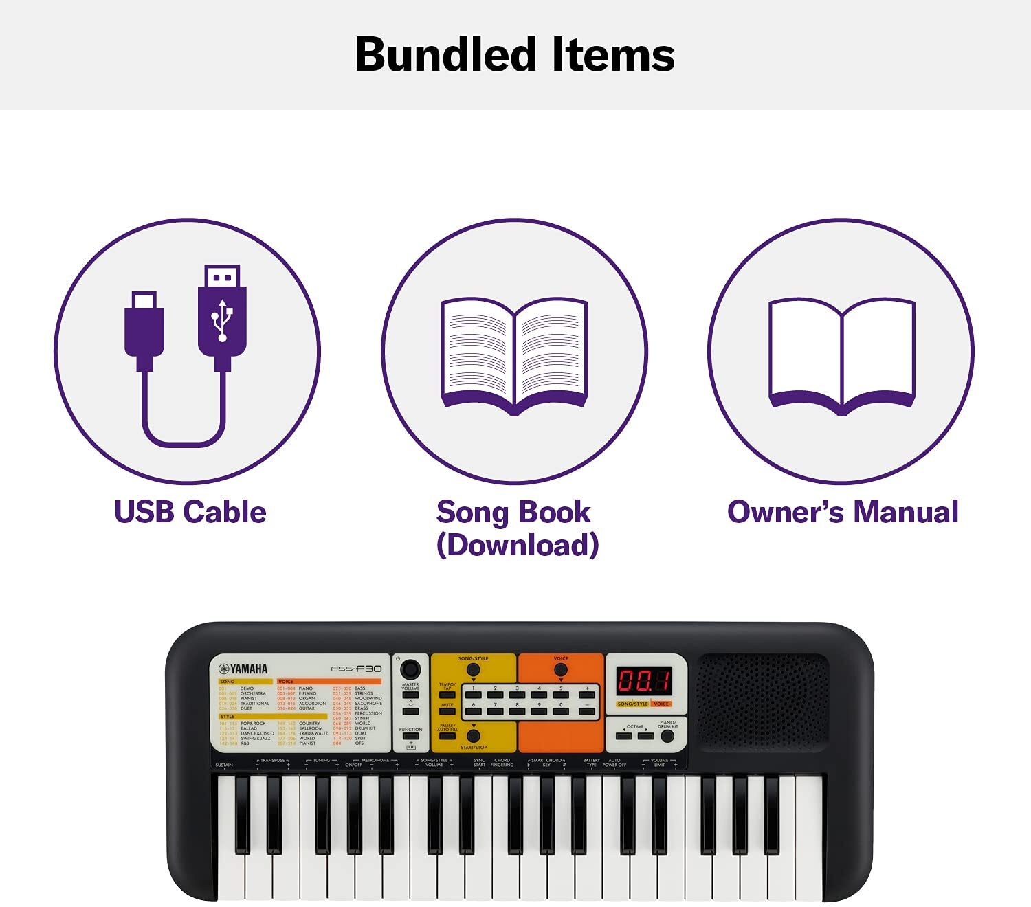Image of YAMAHA PSS-F30 PSS-F30 Digital Portable Keyboard