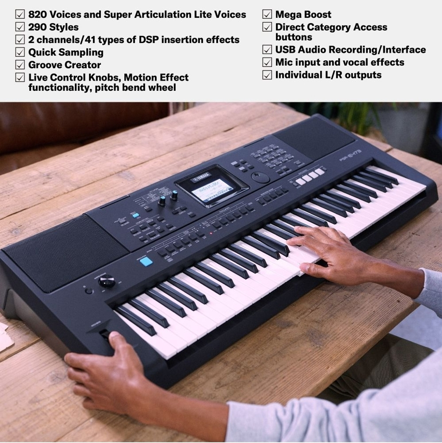 Image of YAMAHA 473 YAMAHA Keyboard PSR-E473 Digital Portable Keyboard (61 Keys)