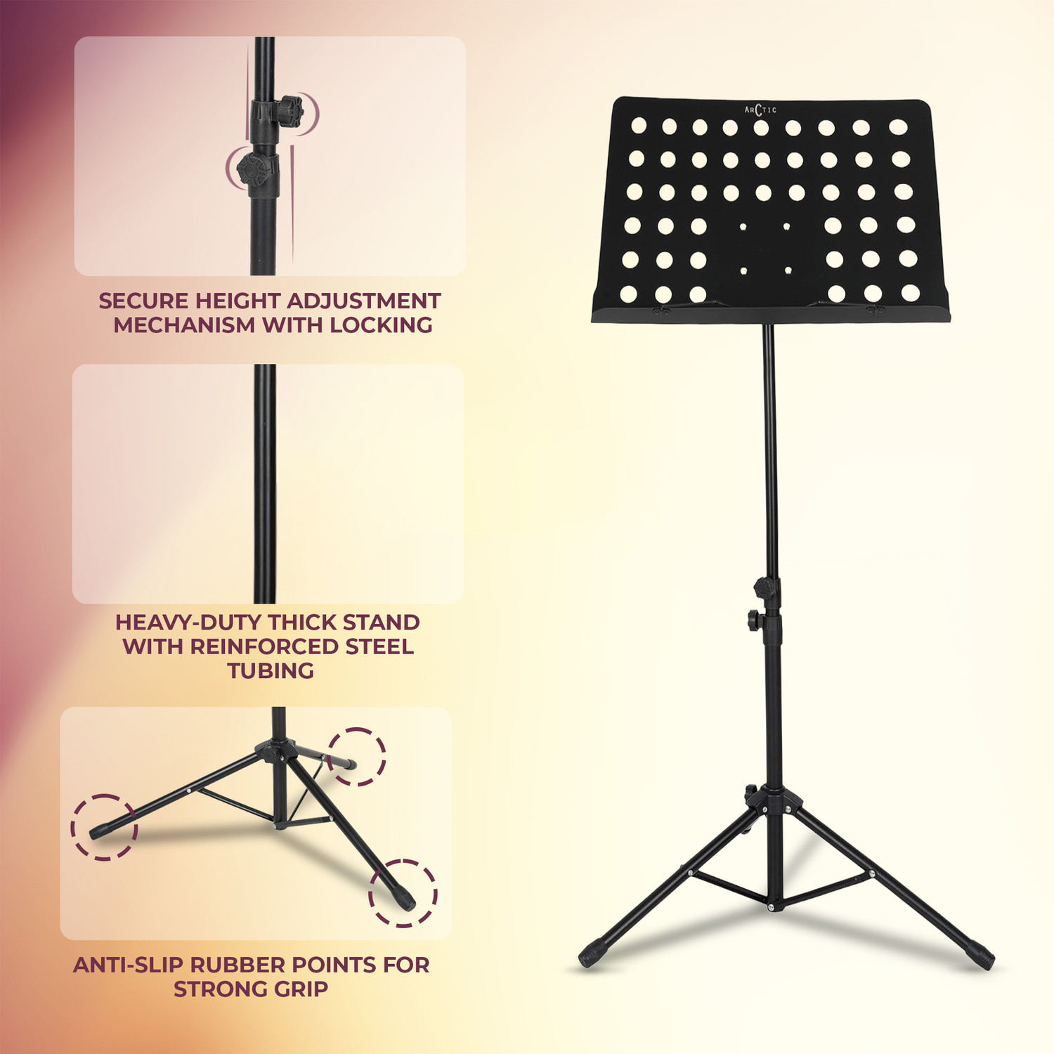 Image of Arctic AR-OS-01 | Notation & Lyrics Holder with Tilting Desk Orchestra Stand