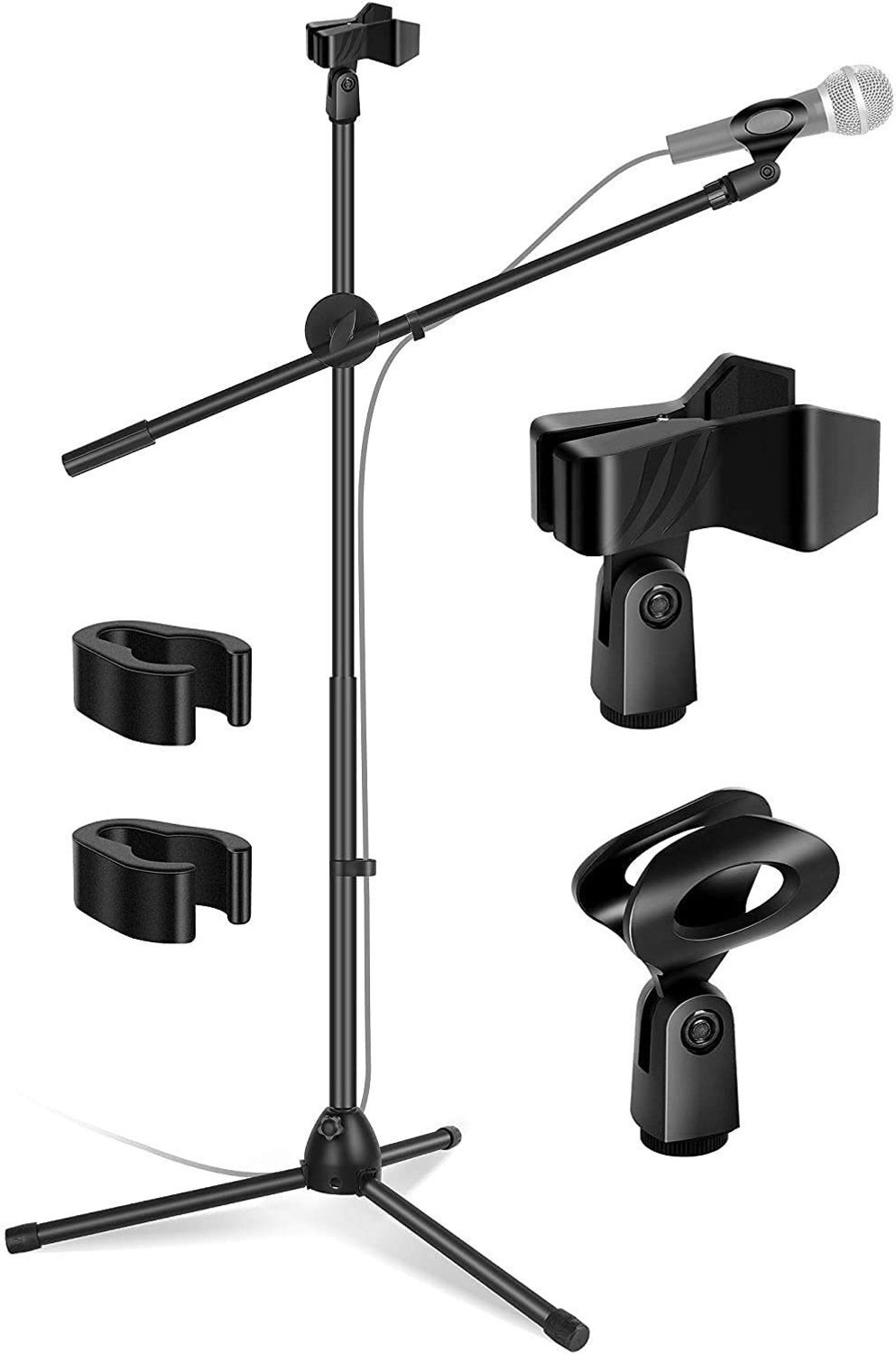 Image of Techtest Mic Stand for Singing Microphone Stand Dual Mike Stand for Studio Recording Microphone Stand