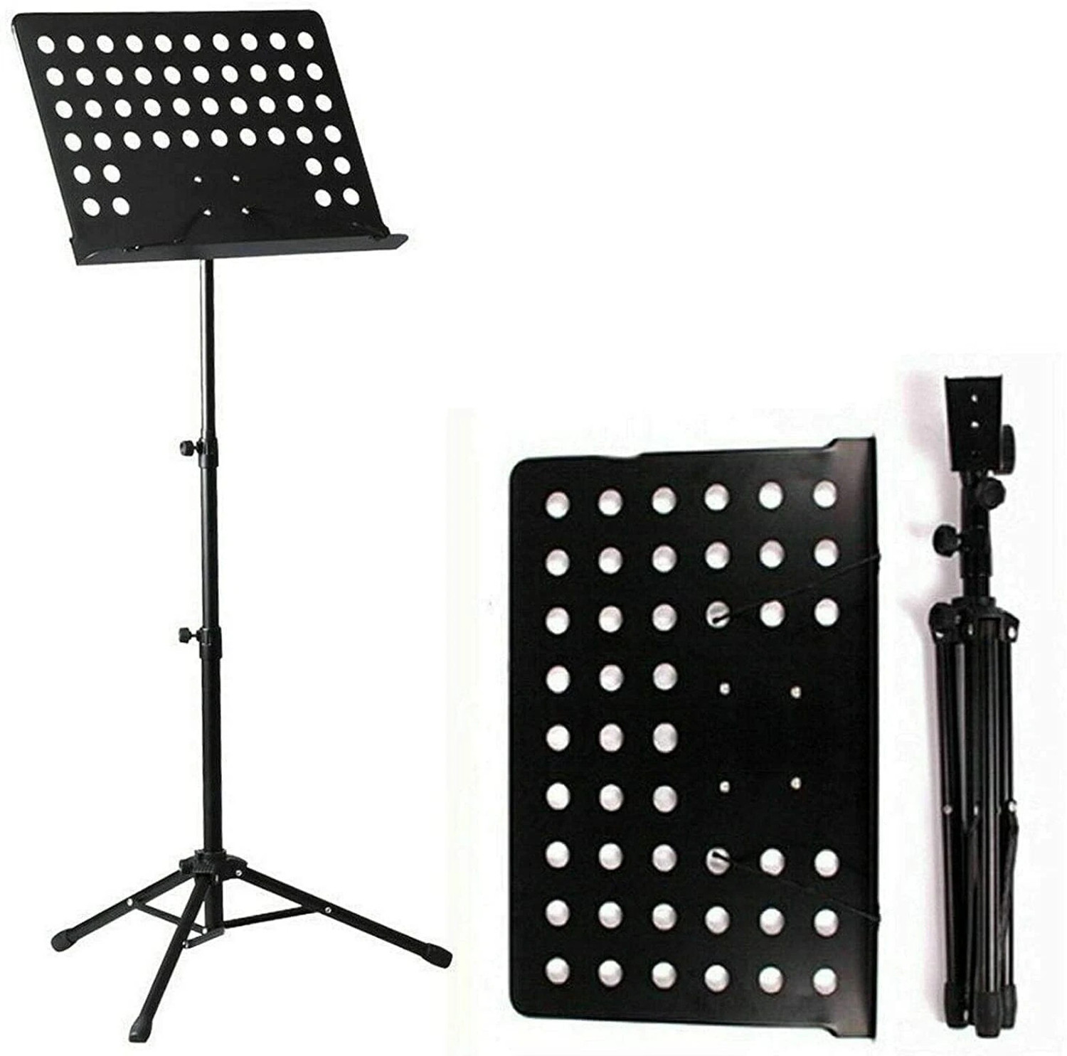 Image of intern Adjustable Music Stand, Professional Music Book Holder Folding Stand