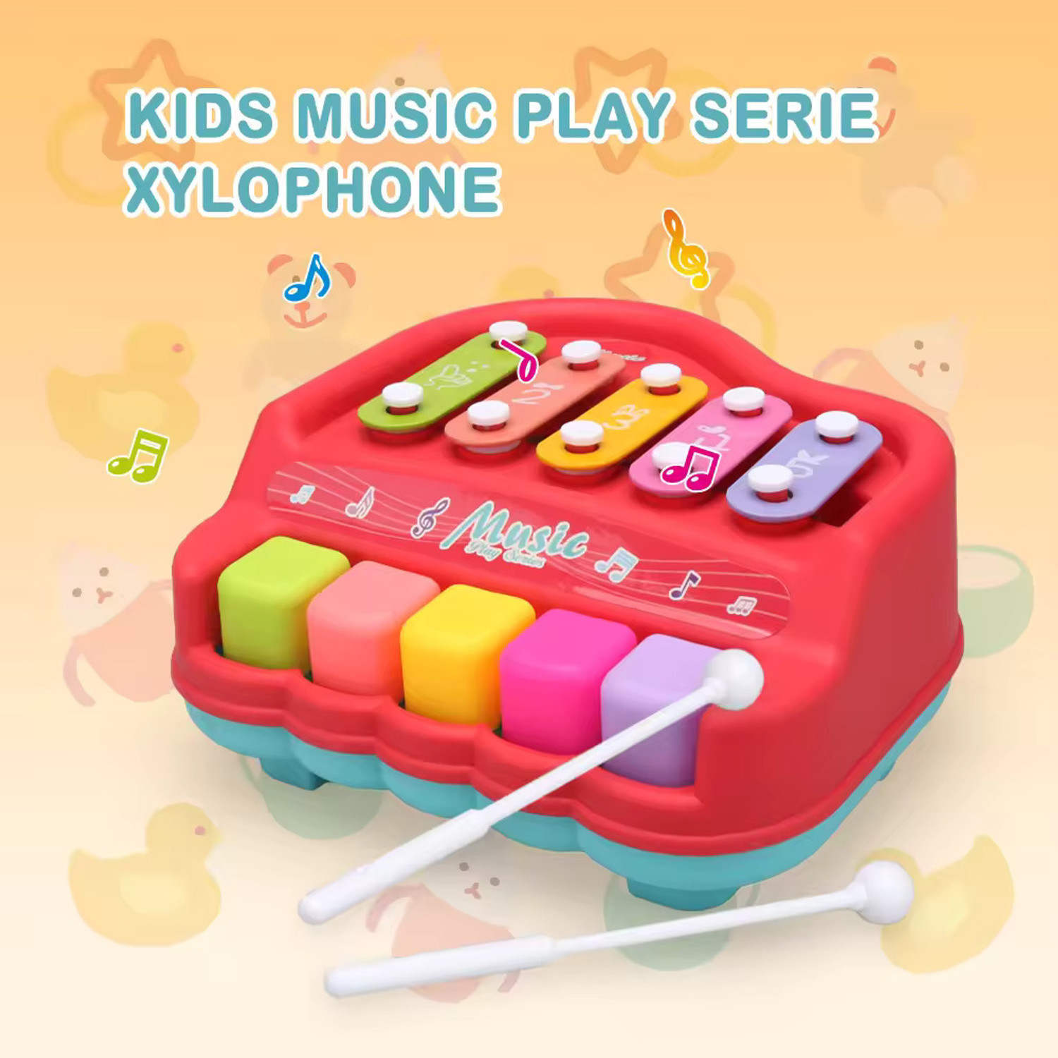 Image of ARIZON 2-in-1 Baby Piano & Xylophone with 5 Vibrant Keys toy for Kids