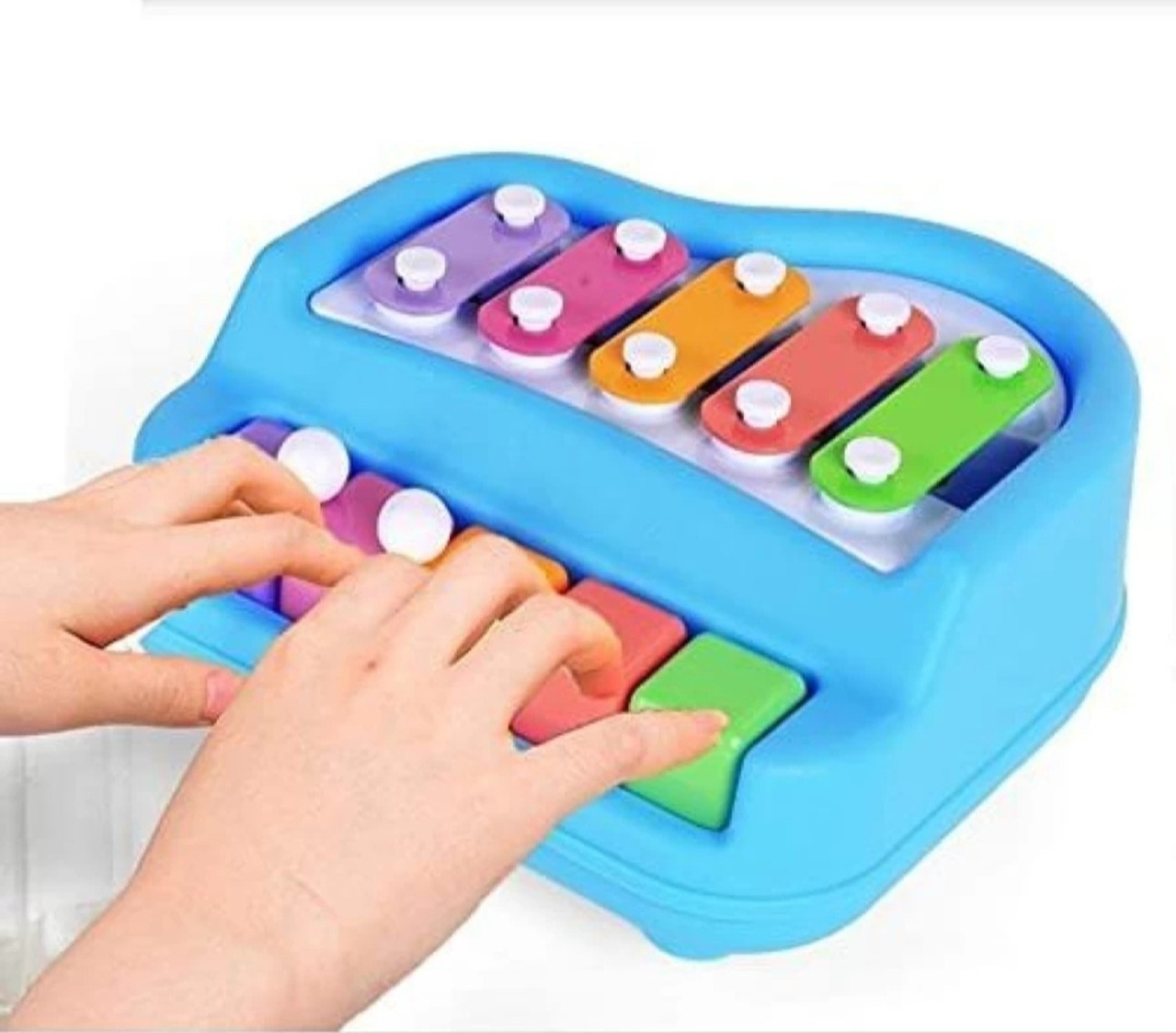 Image of Mira Farmcraft Musical Xylophone and Mini Piano, Non Toxic, Non-Battery- Assorted MultiColors