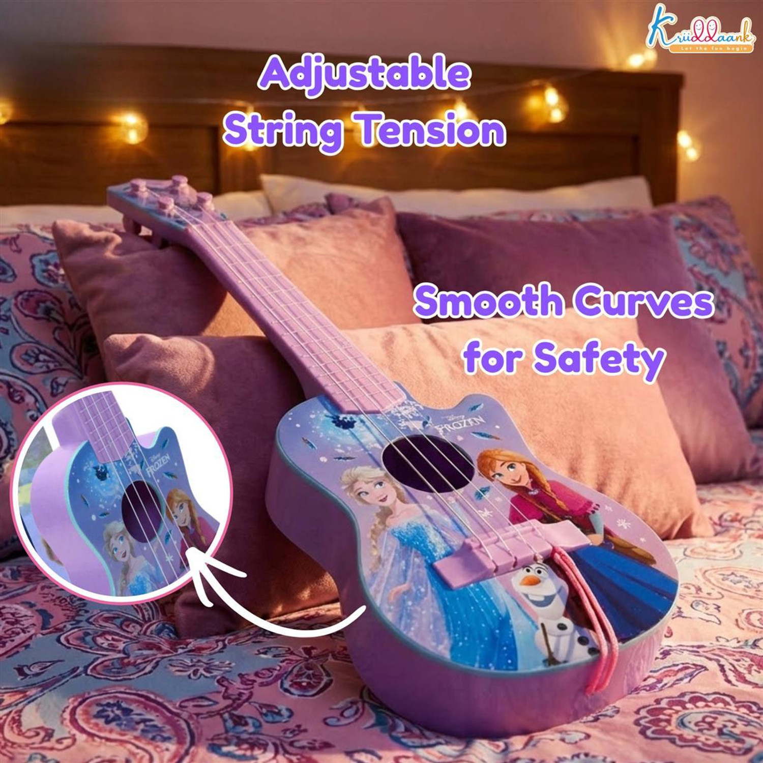 Image of DISNEY Frozen Theme Small Mini Acoustic Guitar Fingerstyle Version