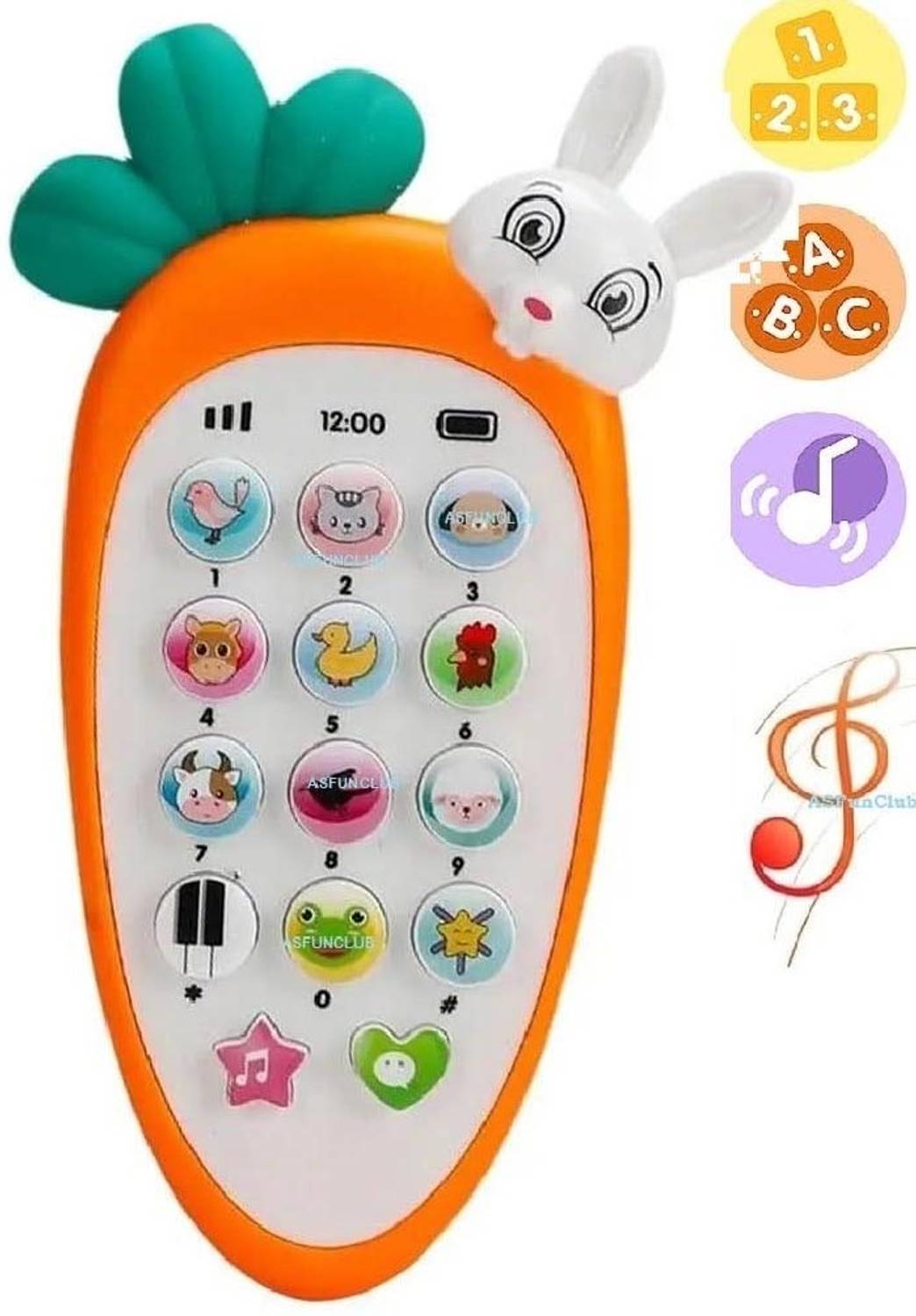 ARVANA Rabbit Shape Smart Intelligent Mobile Phone Musical Multi Sound Toys for Kids