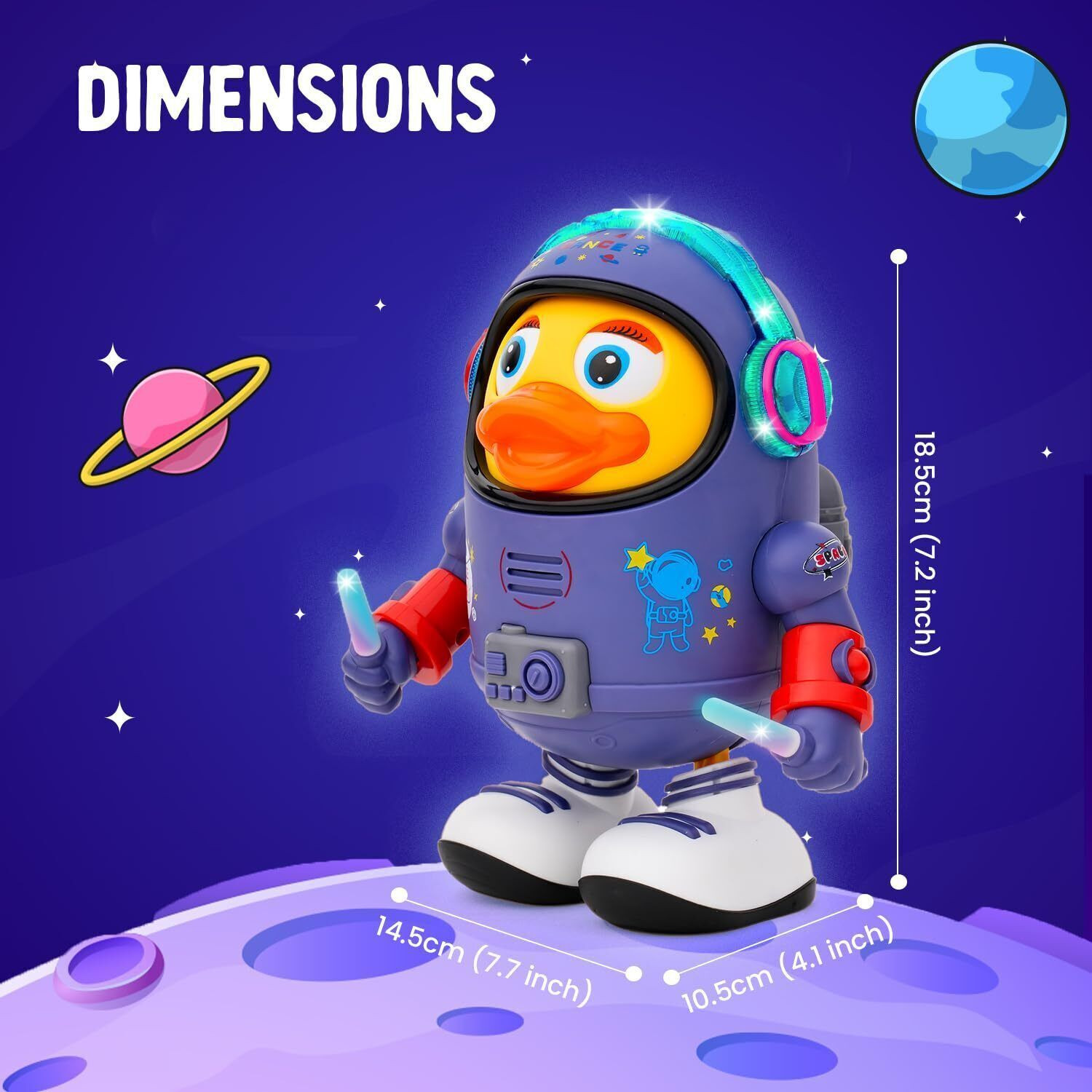 Image of AR KIDS TOYS Dancing Space Duck Toy with Vibrant Light Effect & Musial Sound Toy For Kids