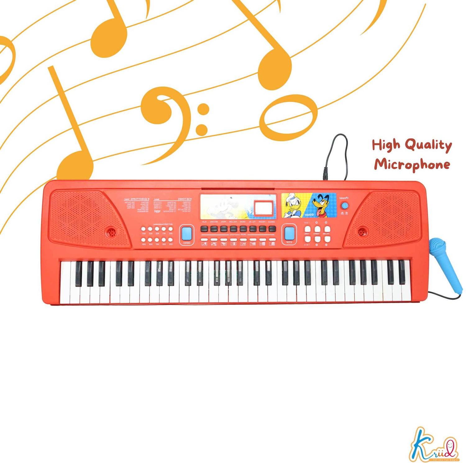 Kriiddaank Mickey Keyboard Piano- 60 KeysDigital Screen61 Scale