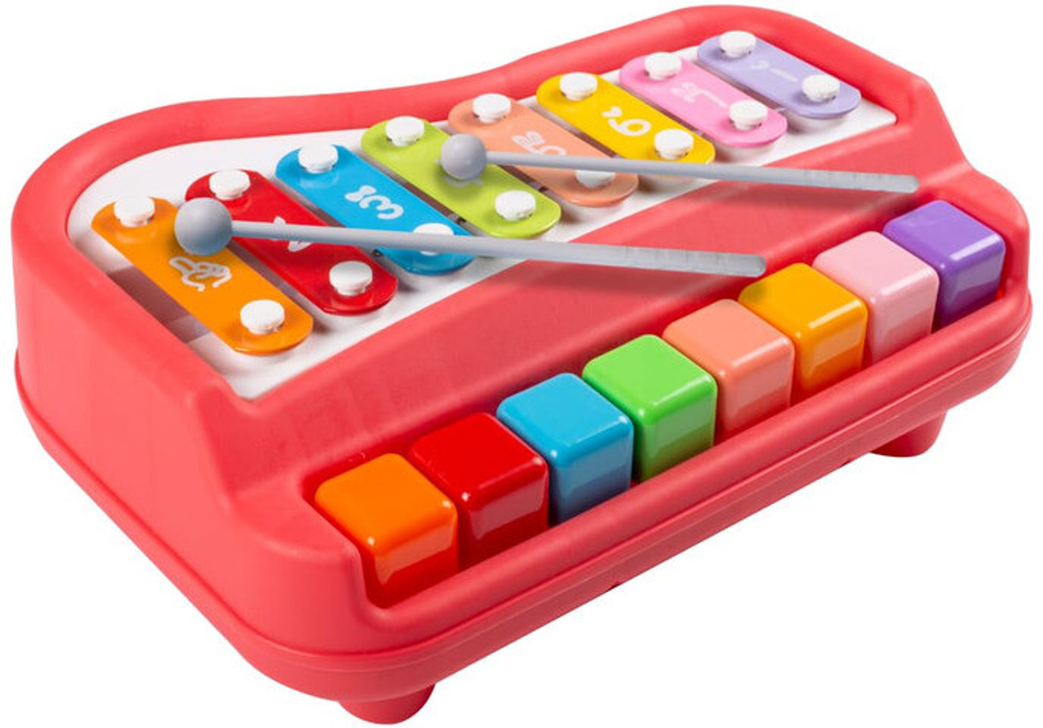 Image of Nafhotoz 2 in 1 Melody & Educational Piano Xylophone Musical Instruments with 8 Keys