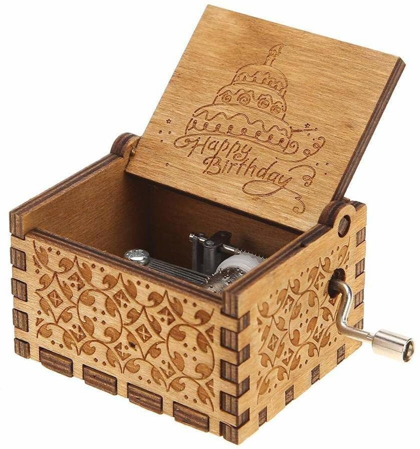 Zahuu Wooden Music Box Happy Birthday Instrument - Wooden Music