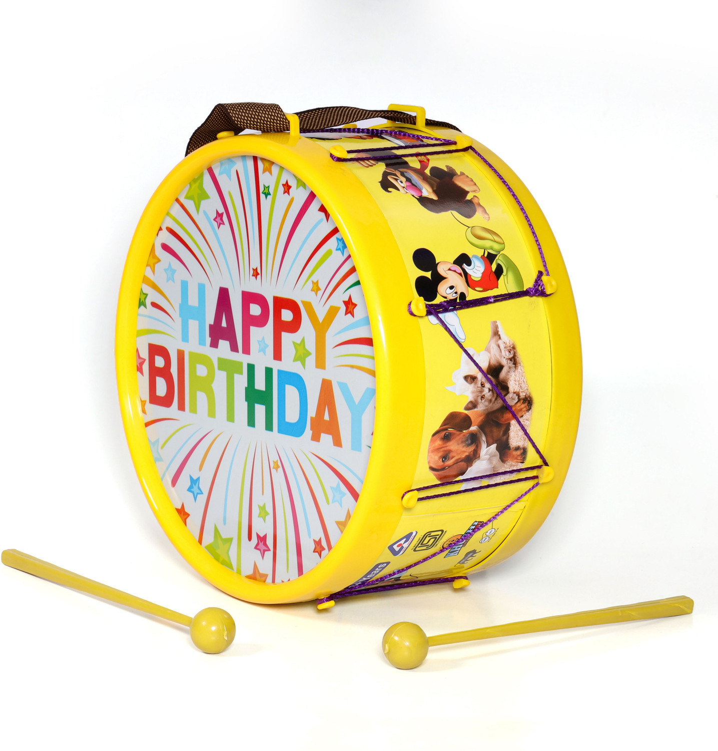 Image of khushi enterprise Musical Drum 09 sized Hight 10.7 cm and Width 20.3 cm Weight 310 Grams