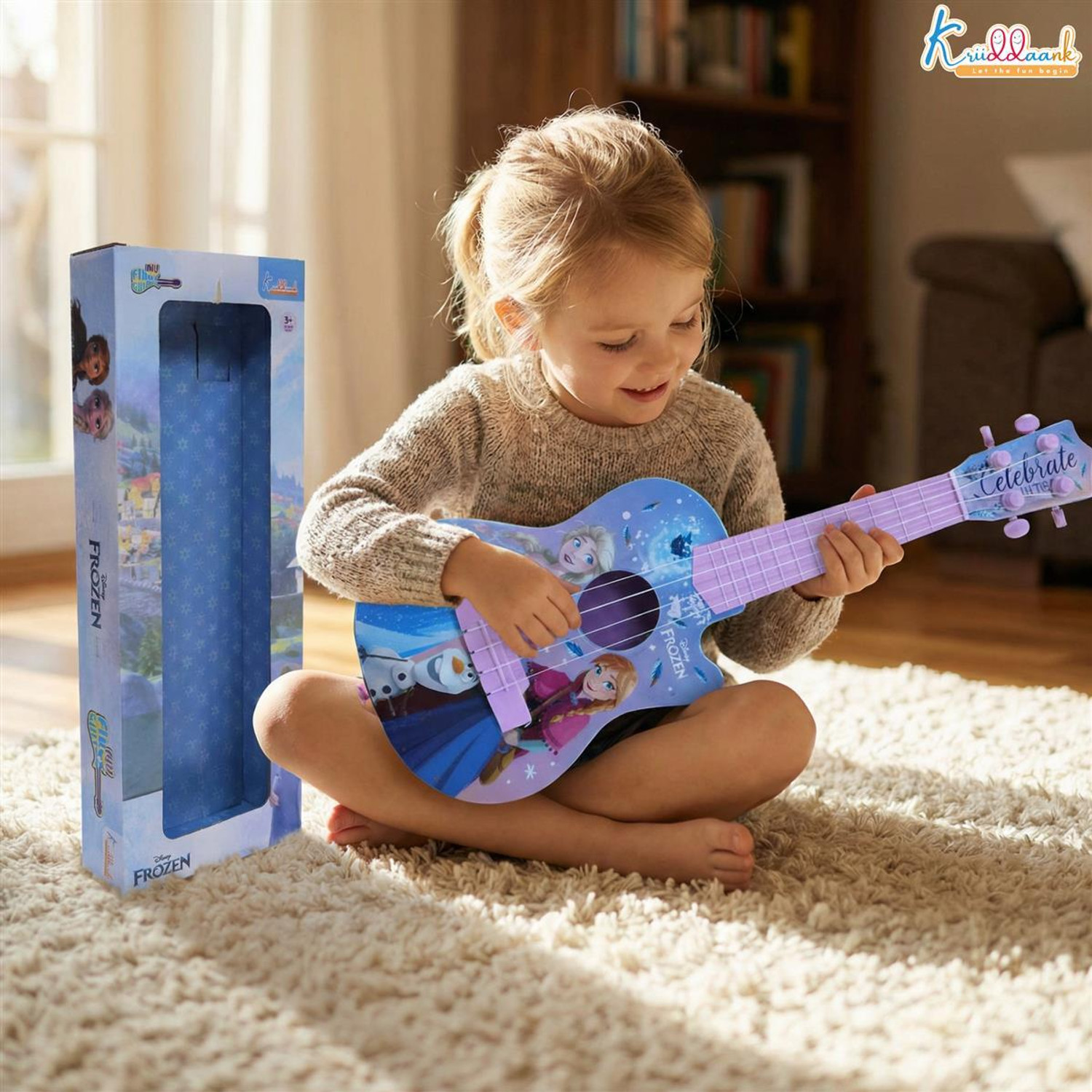 Image of DISNEY Frozen Theme Small Mini Acoustic Guitar Fingerstyle Version