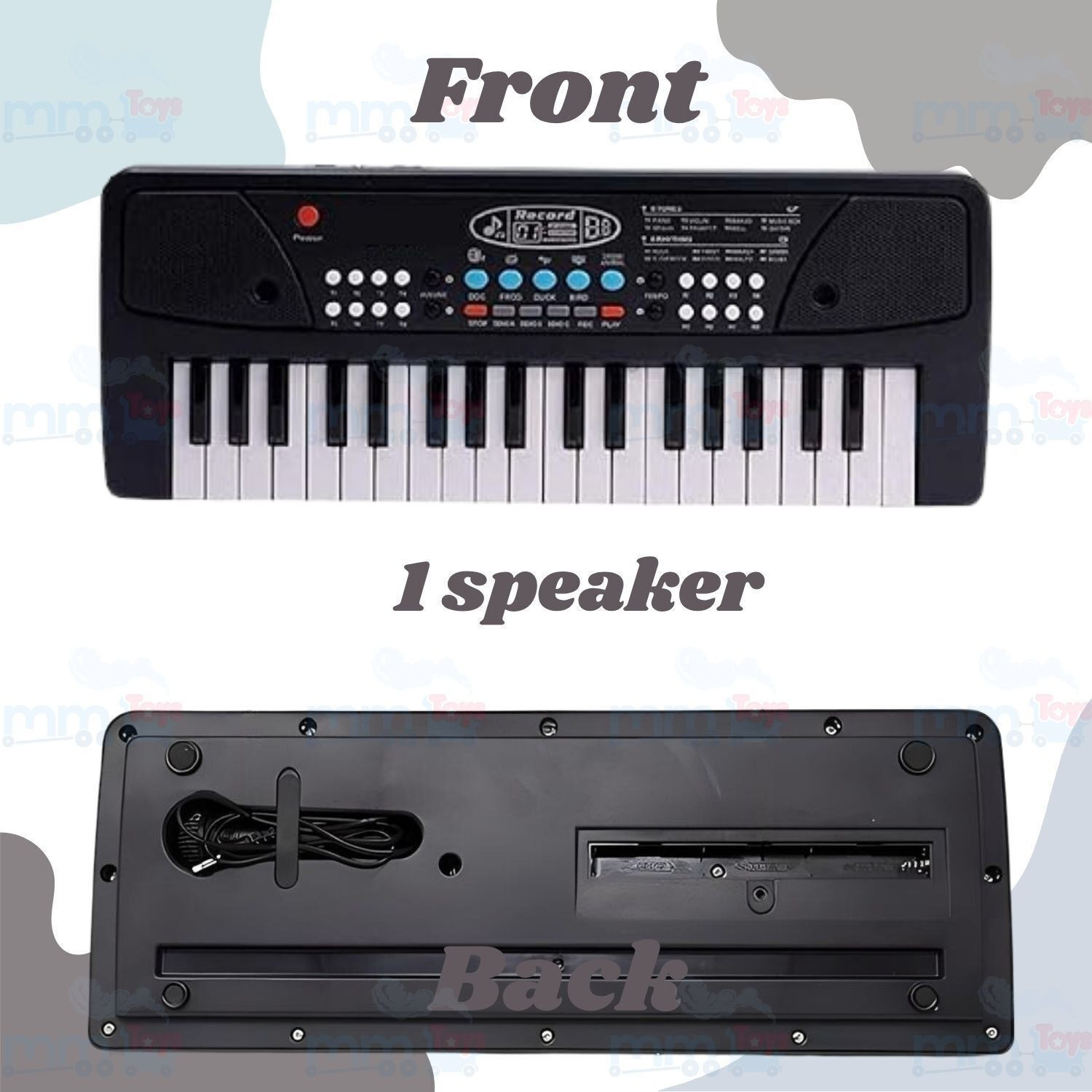 Image of MM toys Kids Piano with Mic 37 Key 8 Rhythm 8 Tones 6 Demos Portable Electronic Keyboard