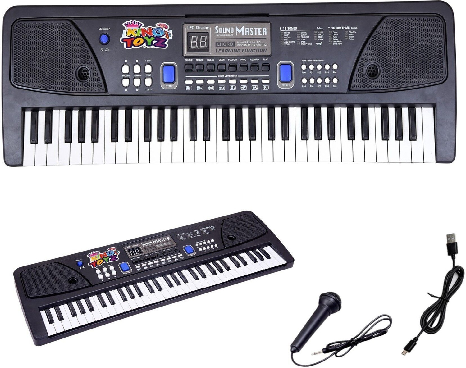 Image of KING TOYZ 61 Keys Piano Keyboard for Kids | Beginners with Mic & Recording Function