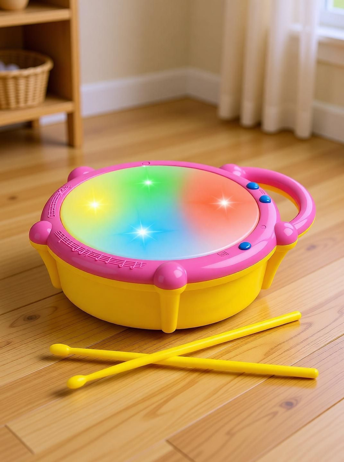 Image of KOBBET Musical Toys for Kids 3D Flash Drums with Lights & Musical Good Quality Plastic