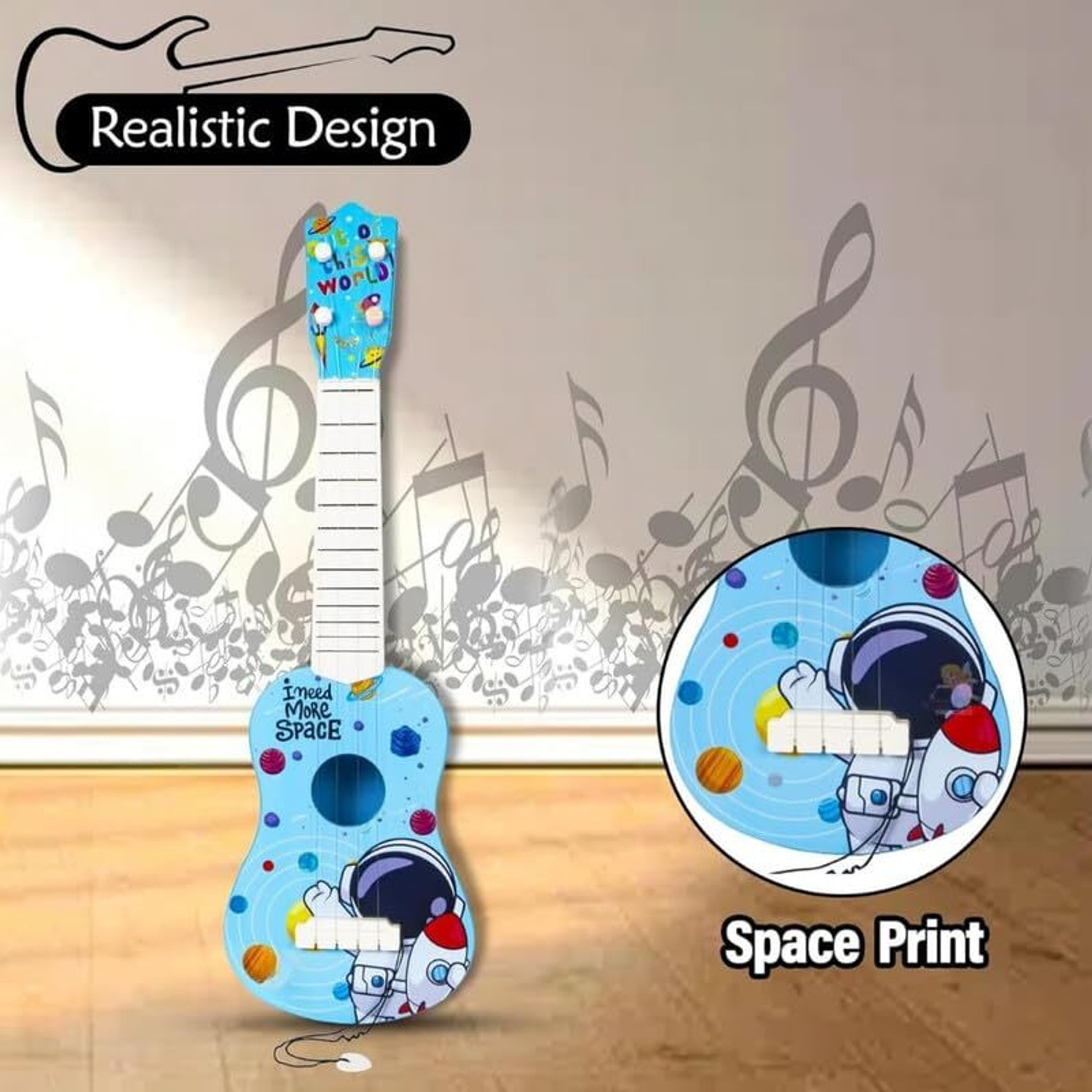 Image of AARISTRA Kids Toy Guitar 17 Inch Plastic Musical Instrument for Toddlers