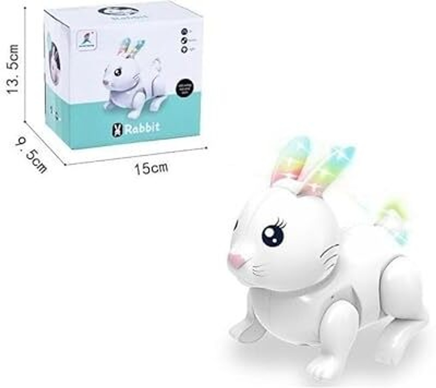 Image of leia traders Musical Jumping Bunny Toy, LED Light-Up Motion Sensor Rabbit