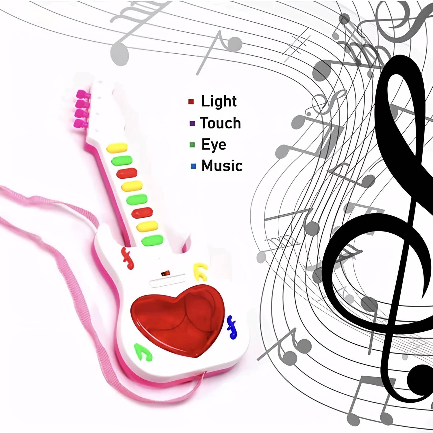 Zenex store Music mini guitar sound 3D light battery (Best gift
