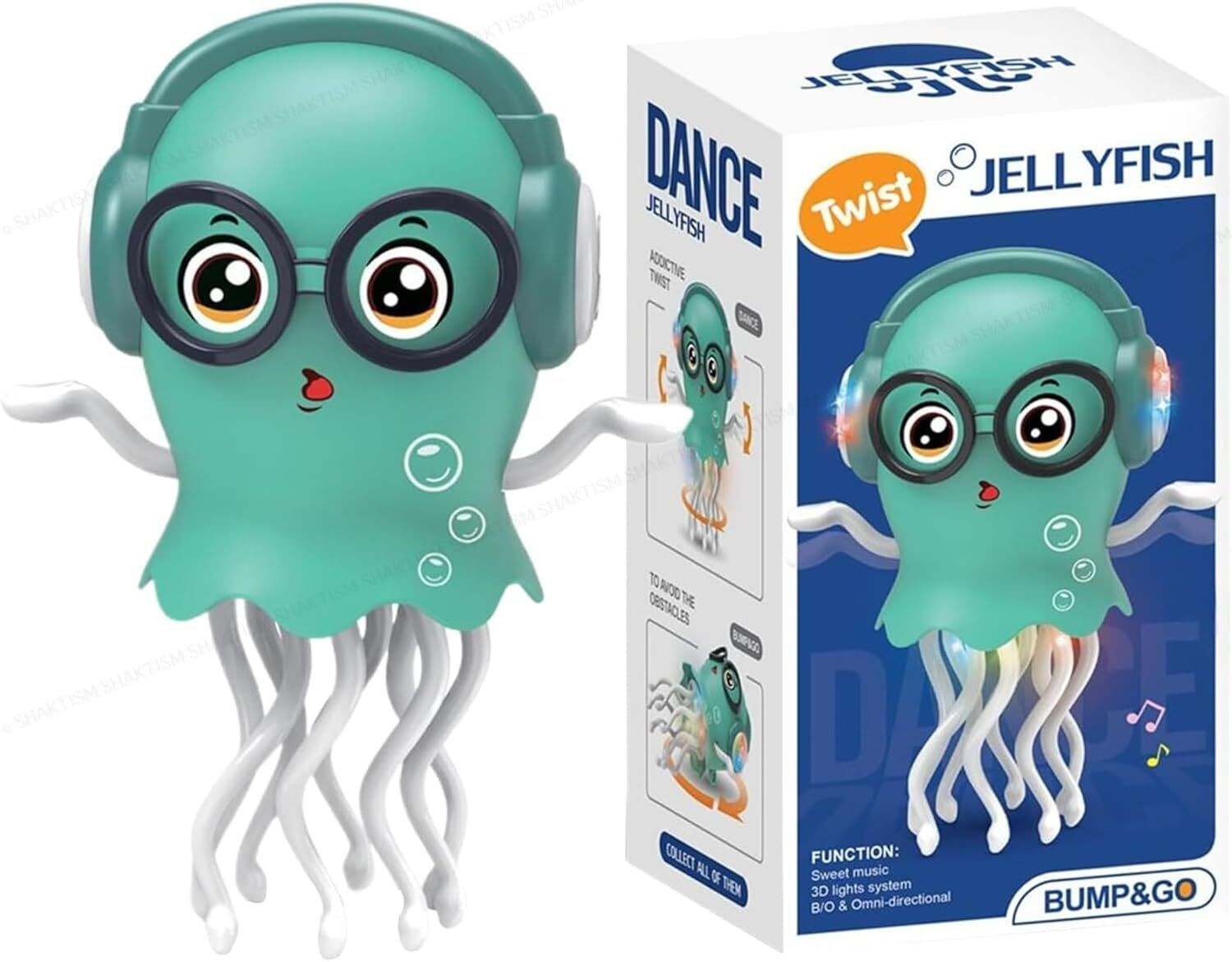 Image of Dac india promotions Dancing Jellyfish Toy, Light-up Musical Octopus with 360 Rotating,Random Colour