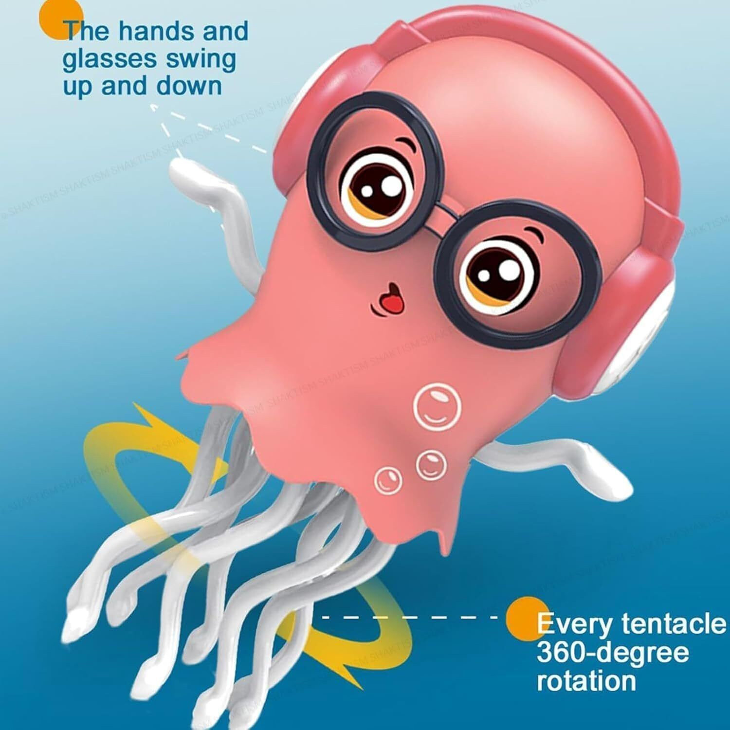 Image of Dac india promotions Dancing Jellyfish Toy, Light-up Musical Octopus with 360 Rotating,Random Colour