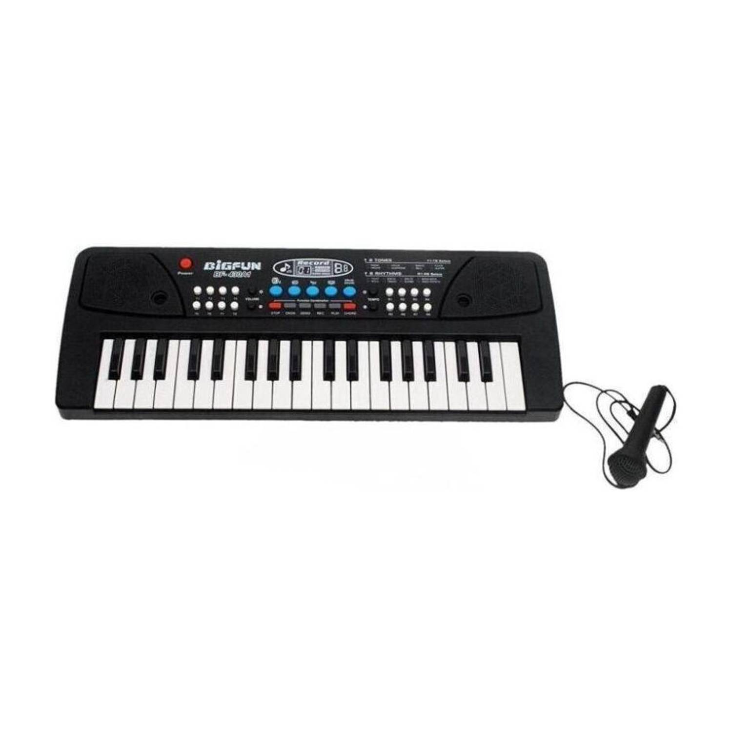 BIGFUN Electronic 37 key Piano Keyboard with microphone, AUX, DC Power option, USB Cables, 8 tones, 8 Rhythms, 6 Demos and 4 Percussions
