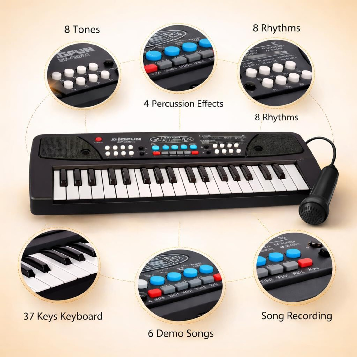 Image of Mini Magic 37 Keys Piano Keyboard for Kids Musical Instrument Gift Toys