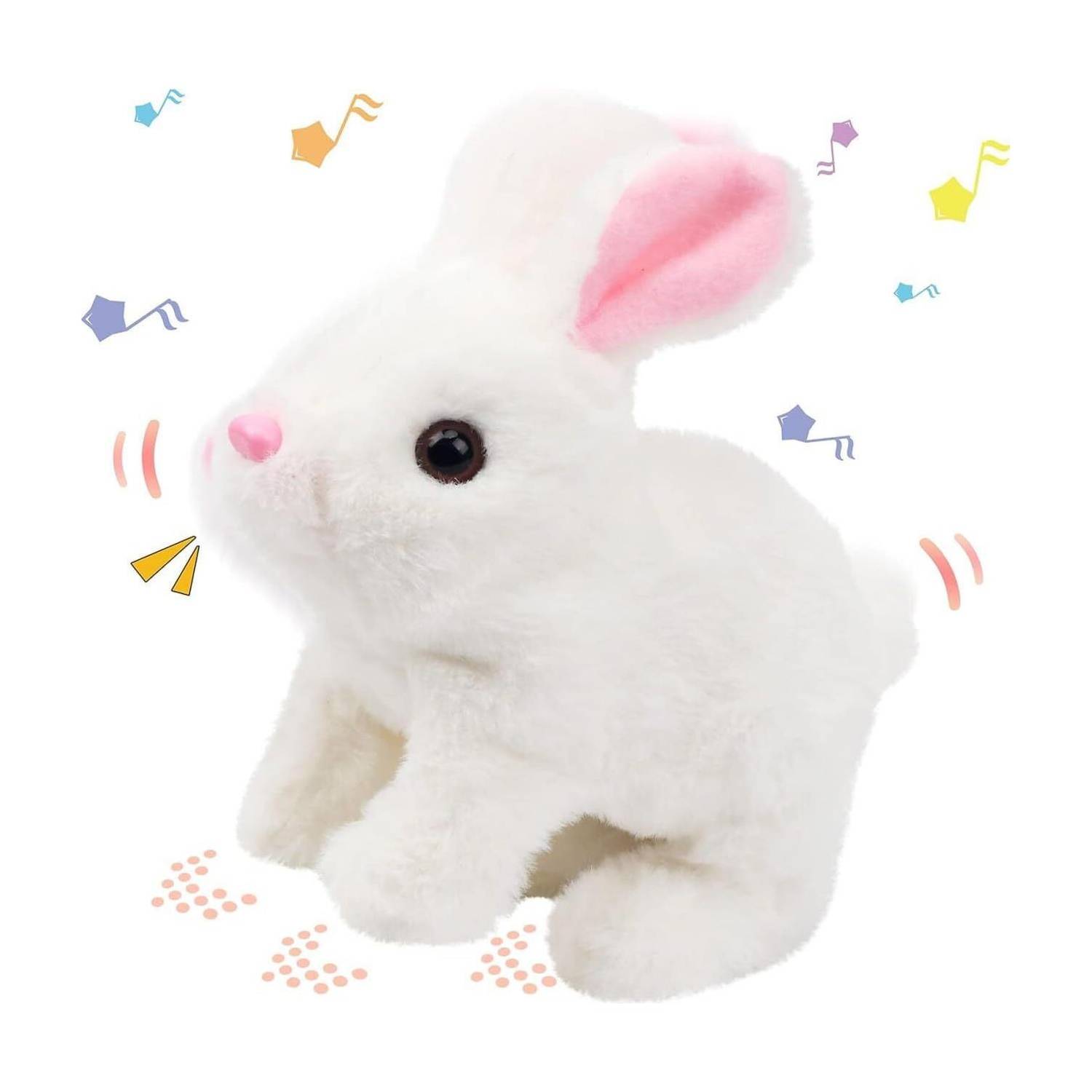 AJDK MART Walking Rabbit Toy for Kids – Talking Sound Bunny with Moving Tail, Head Shake  - 18 cm