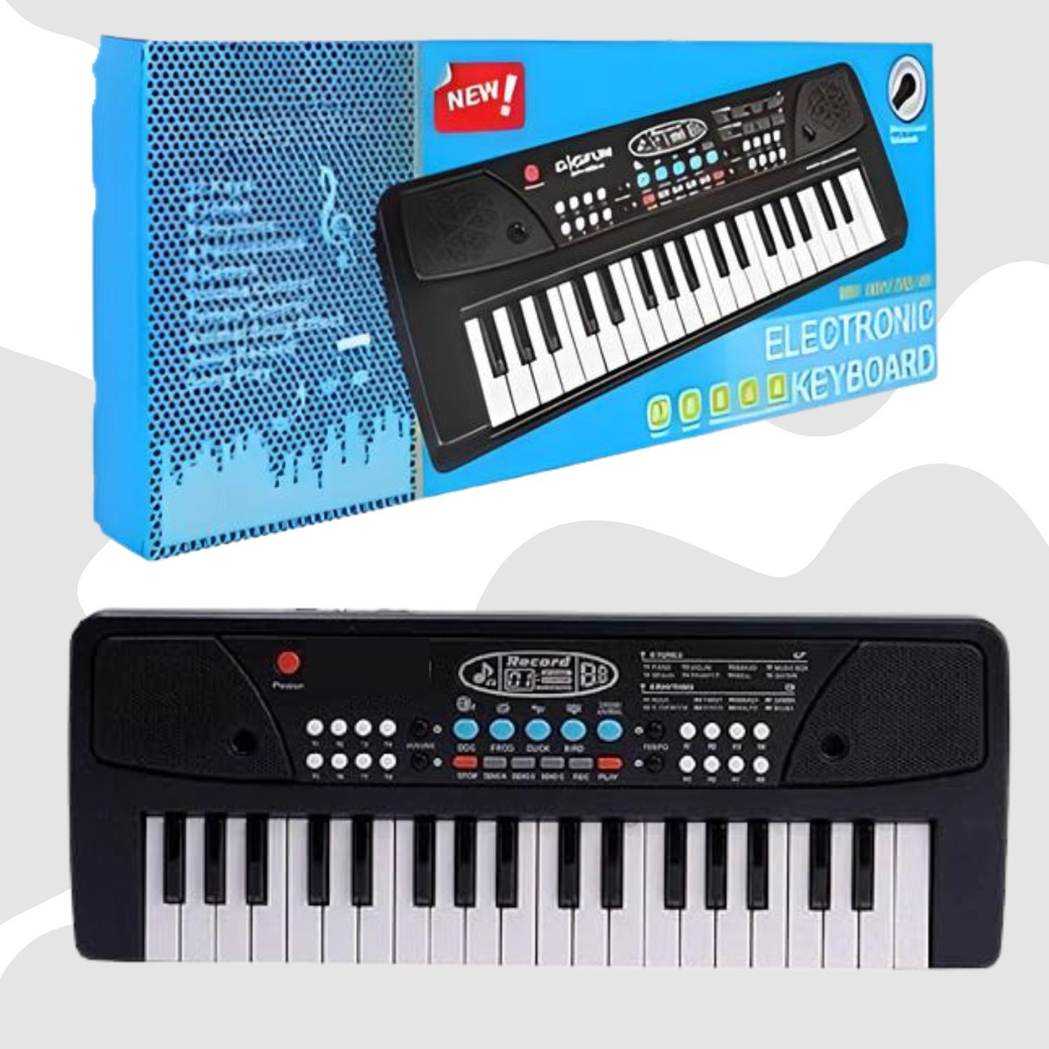 Image of MM toys Kids Piano with Mic 37 Key 8 Rhythm 8 Tones 6 Demos Portable Electronic Keyboard