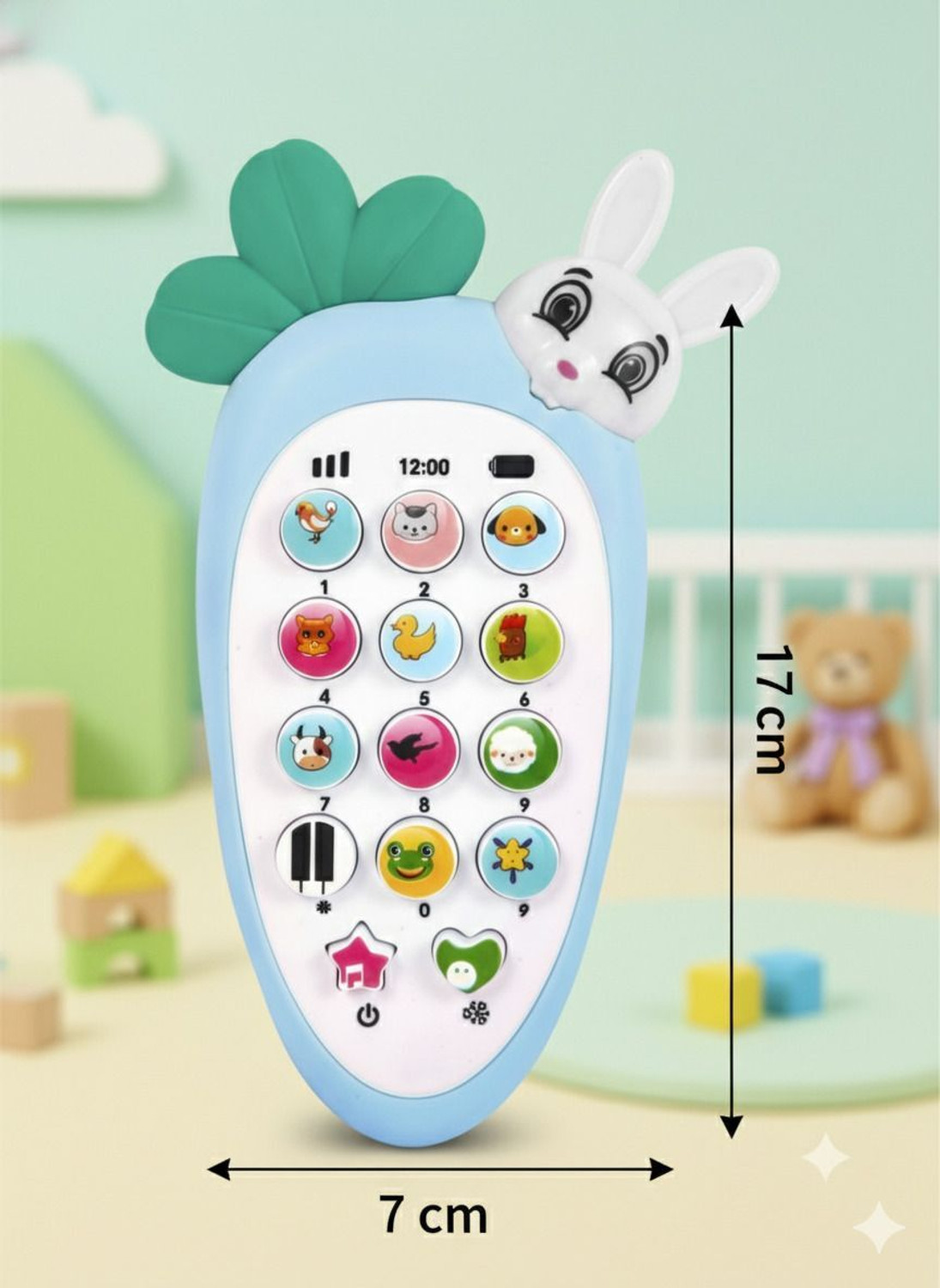 Image of fundreamz Rabbit Phone - Flip & Learn Musical Mobile Toy with Lights & Sounds