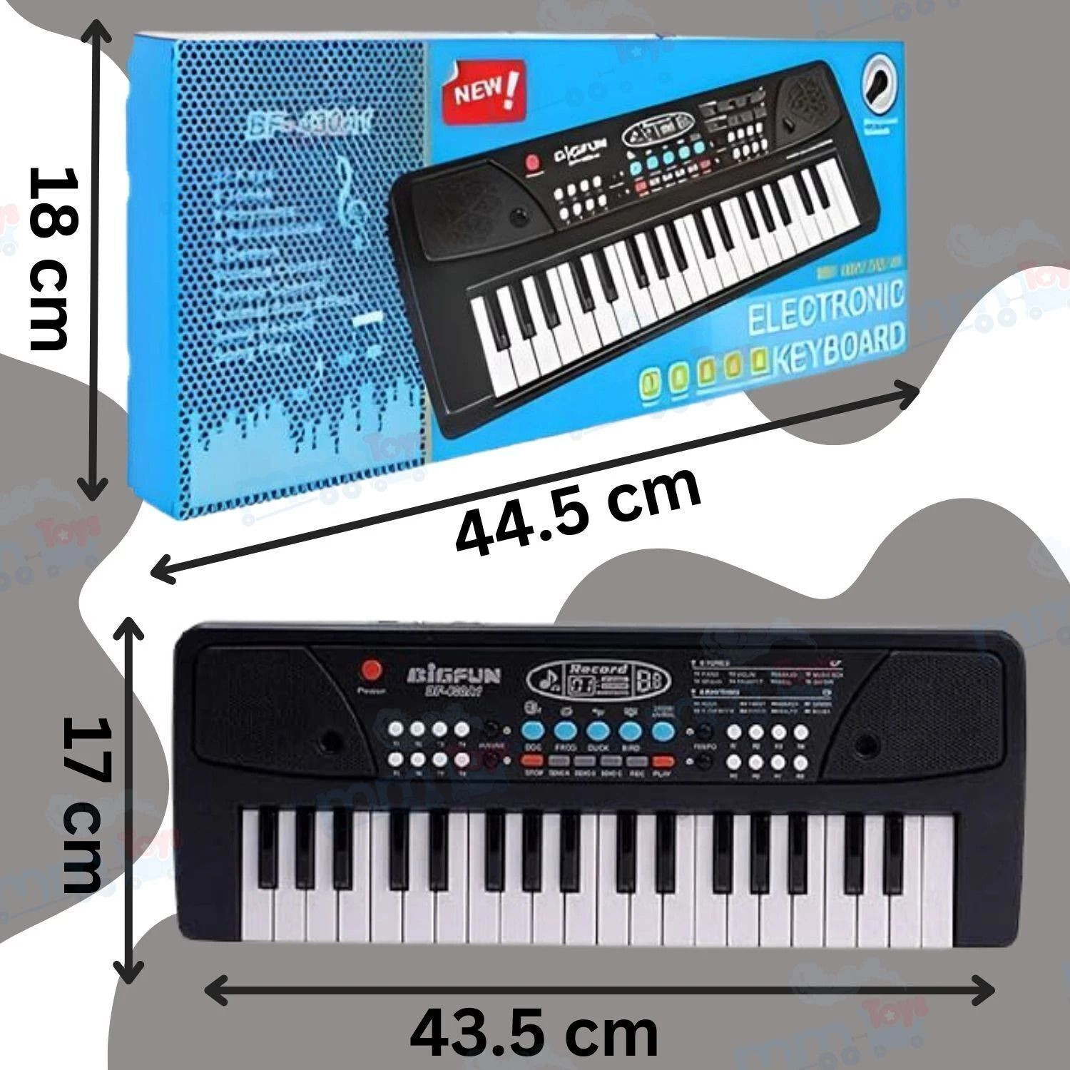 Image of MM toys Kids Piano with Mic 37 Key 8 Rhythm 8 Tones 6 Demos Portable Electronic Keyboard