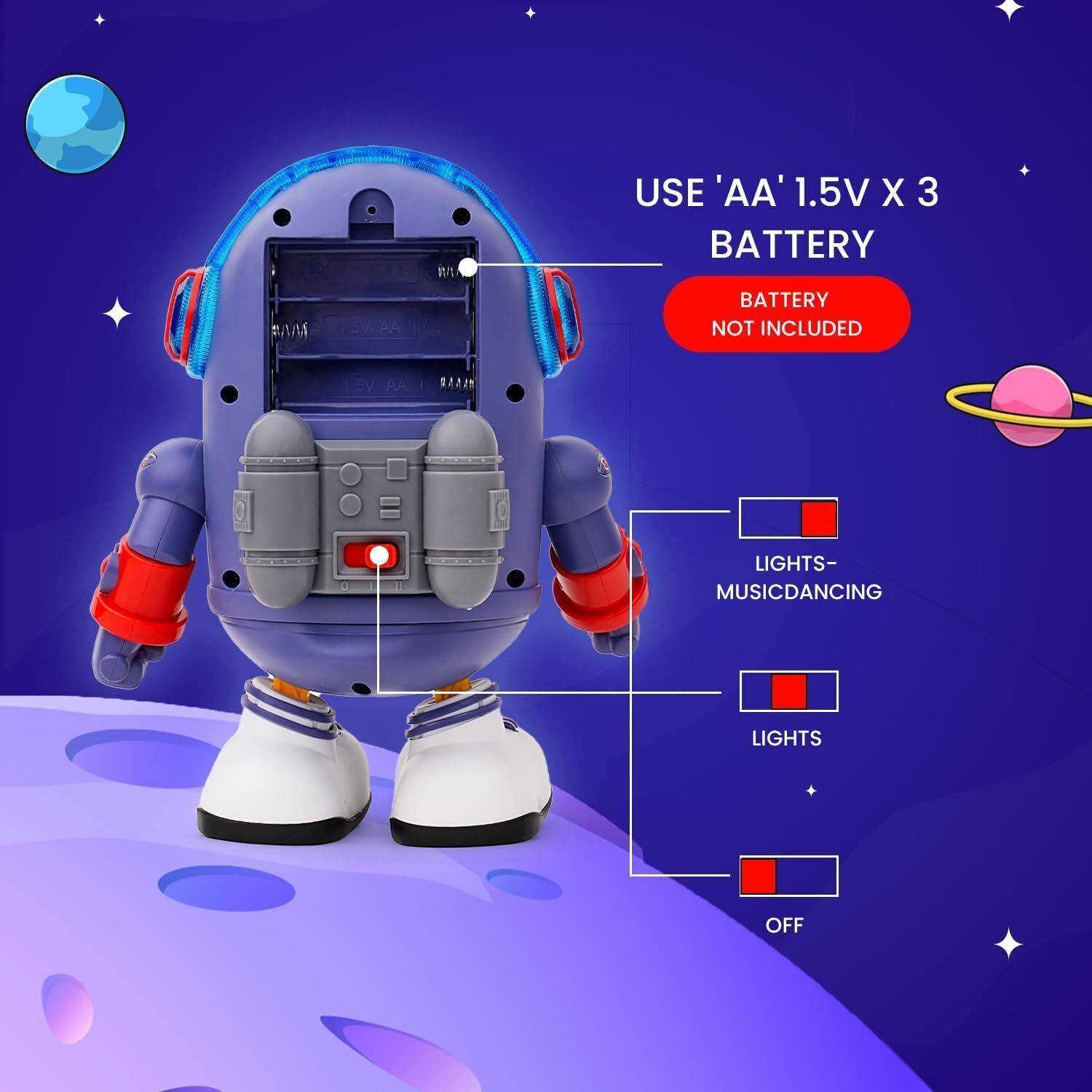 Image of AR KIDS TOYS Dancing Space Duck Toy with Vibrant Light Effect & Musial Sound Toy For Kids