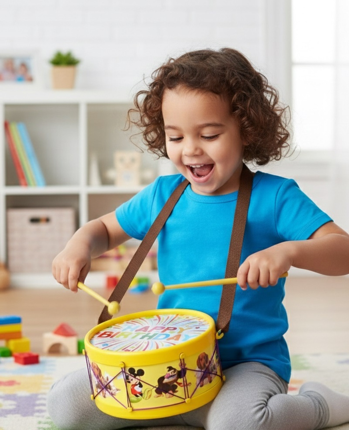 Image of khushi enterprise Musical Drum 09 sized Hight 10.7 cm and Width 20.3 cm Weight 310 Grams