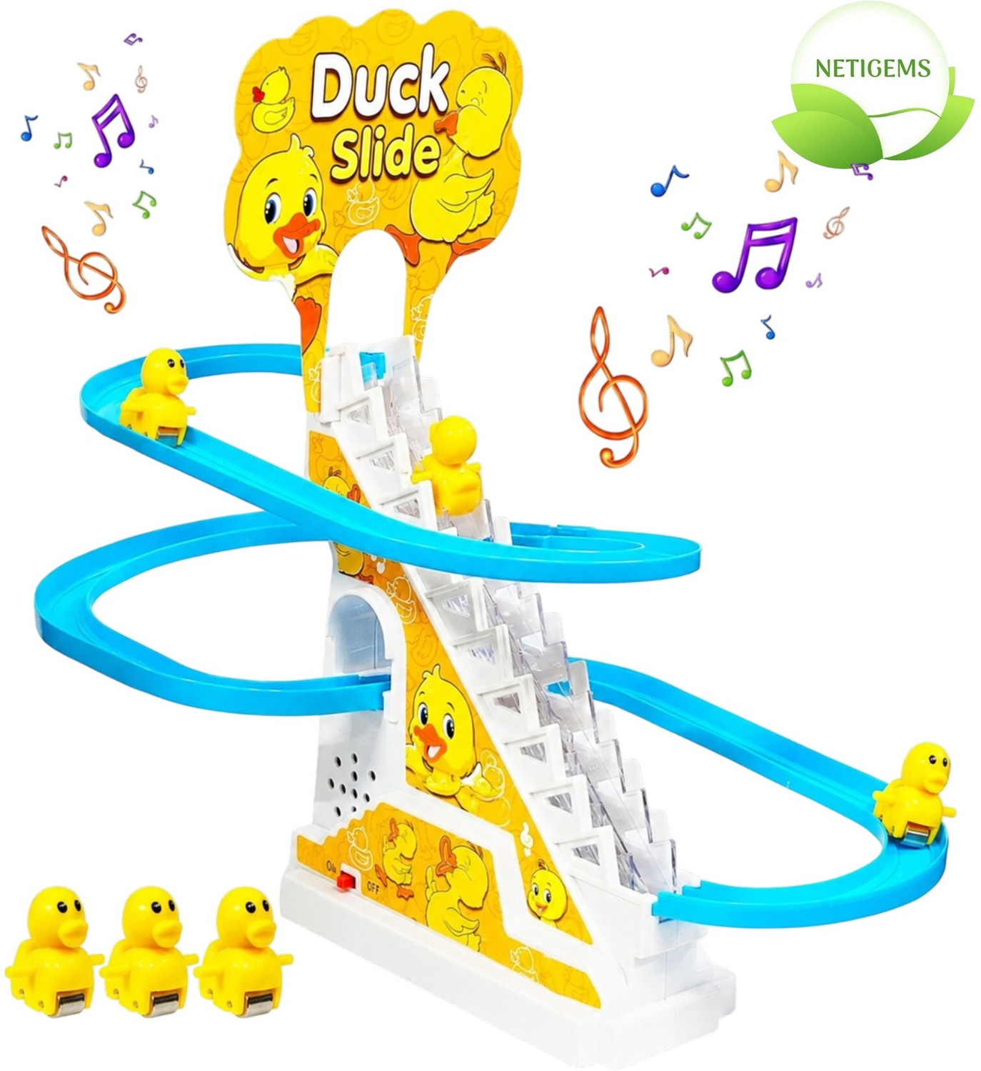 Image of Netigems Cute Duck's stair climbing toys for kids | sliding Duck's musical toys|